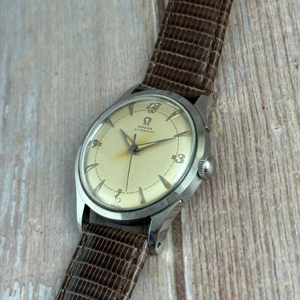 1950 Omega bumper automatic men’s Breguet dial wrist watch 33mm (2635-5)