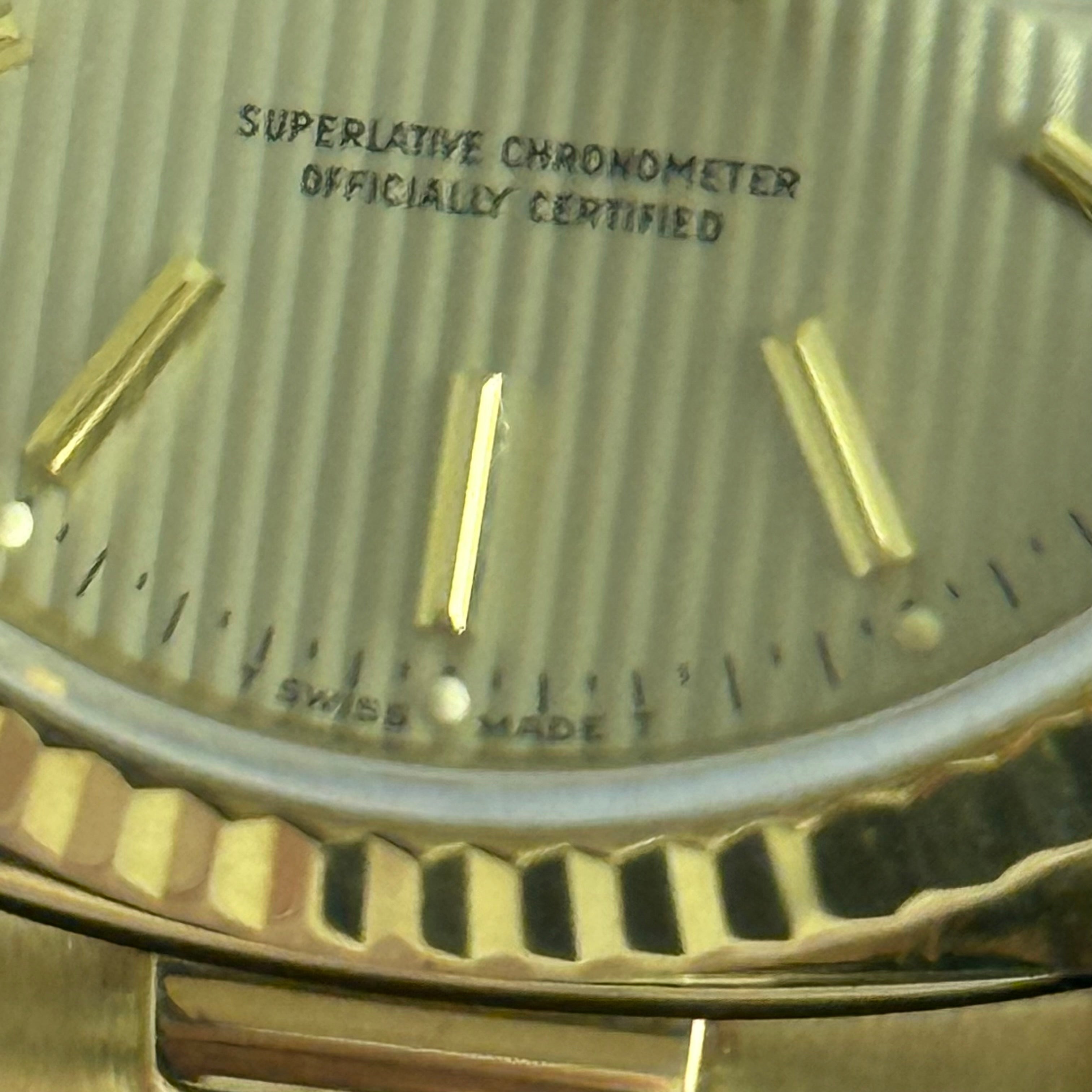 1989 Rolex Day-Date 36 ‘President’ men’s yellow gold watch tapestry dial gold jubilee bracelet, box & booklets