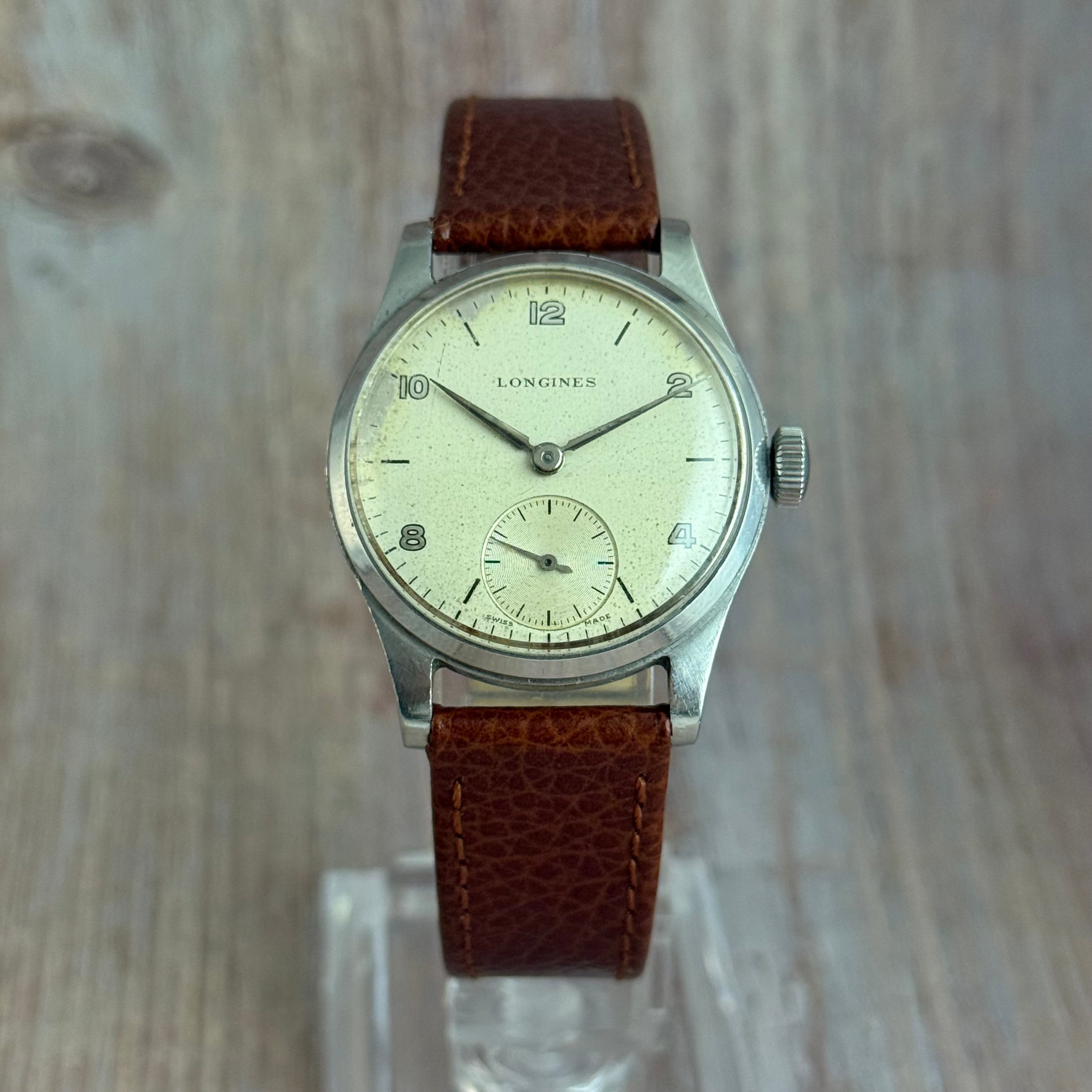 1950s Longines Arabic Dial Men’s Manual Wind Sub Dial Watch 31mm