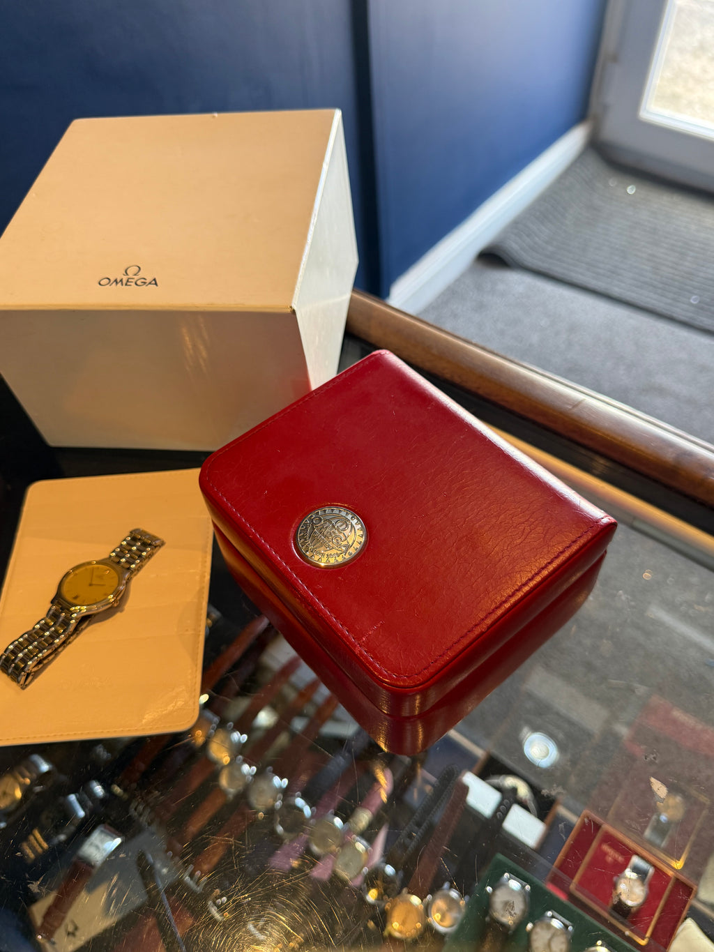 18ct Gold Omega De Ville Gents Dress Watch Quartz Two-tone Steel & Gold