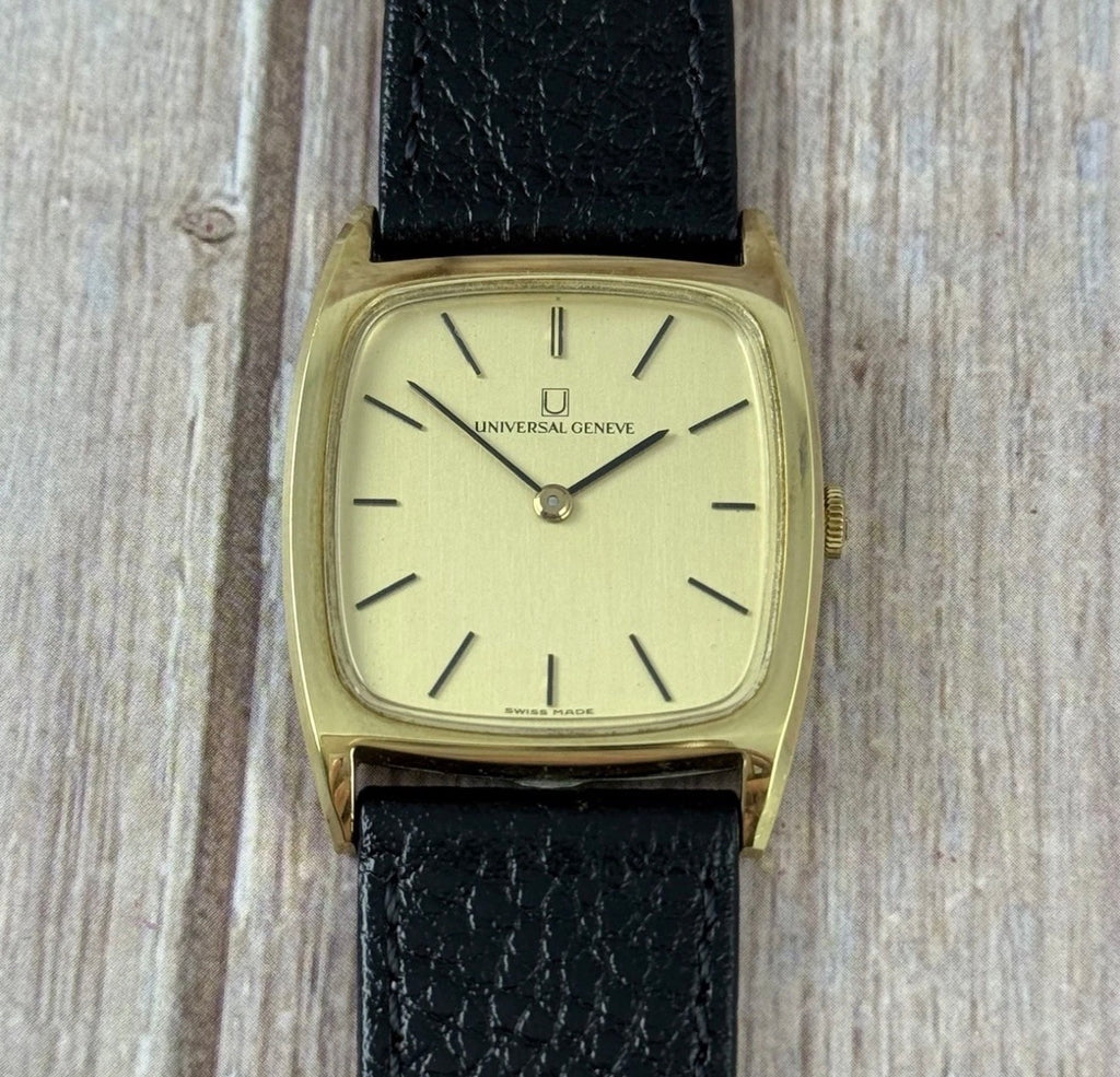 Vintage Universal Geneve Men’s Square Case Wrist Watch Gold Plated 28mm (542114)