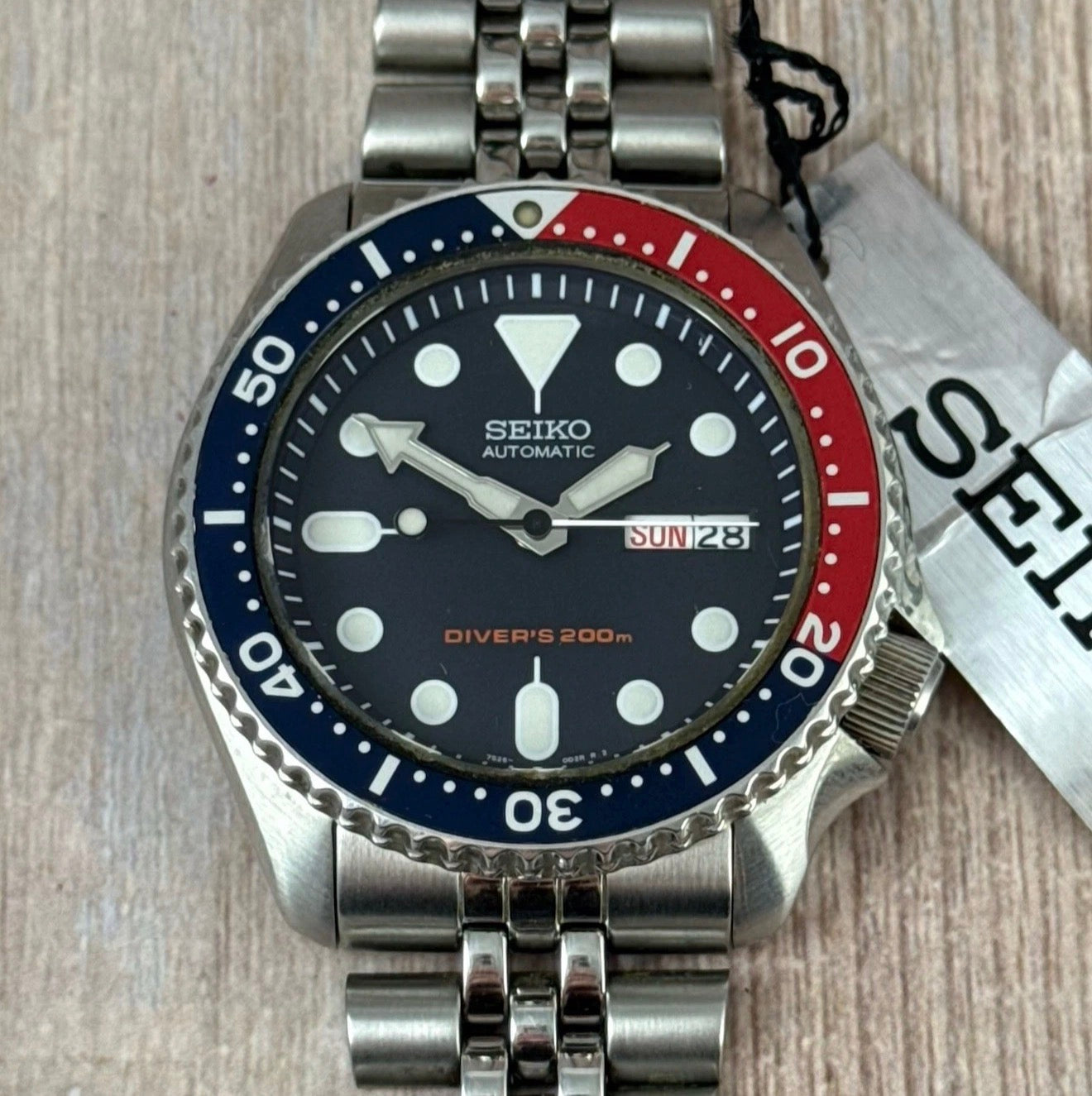 1996 Seiko Automatic Men’s Divers Watch Pepsi 200M (SKX009K) NEW OLD STOCK