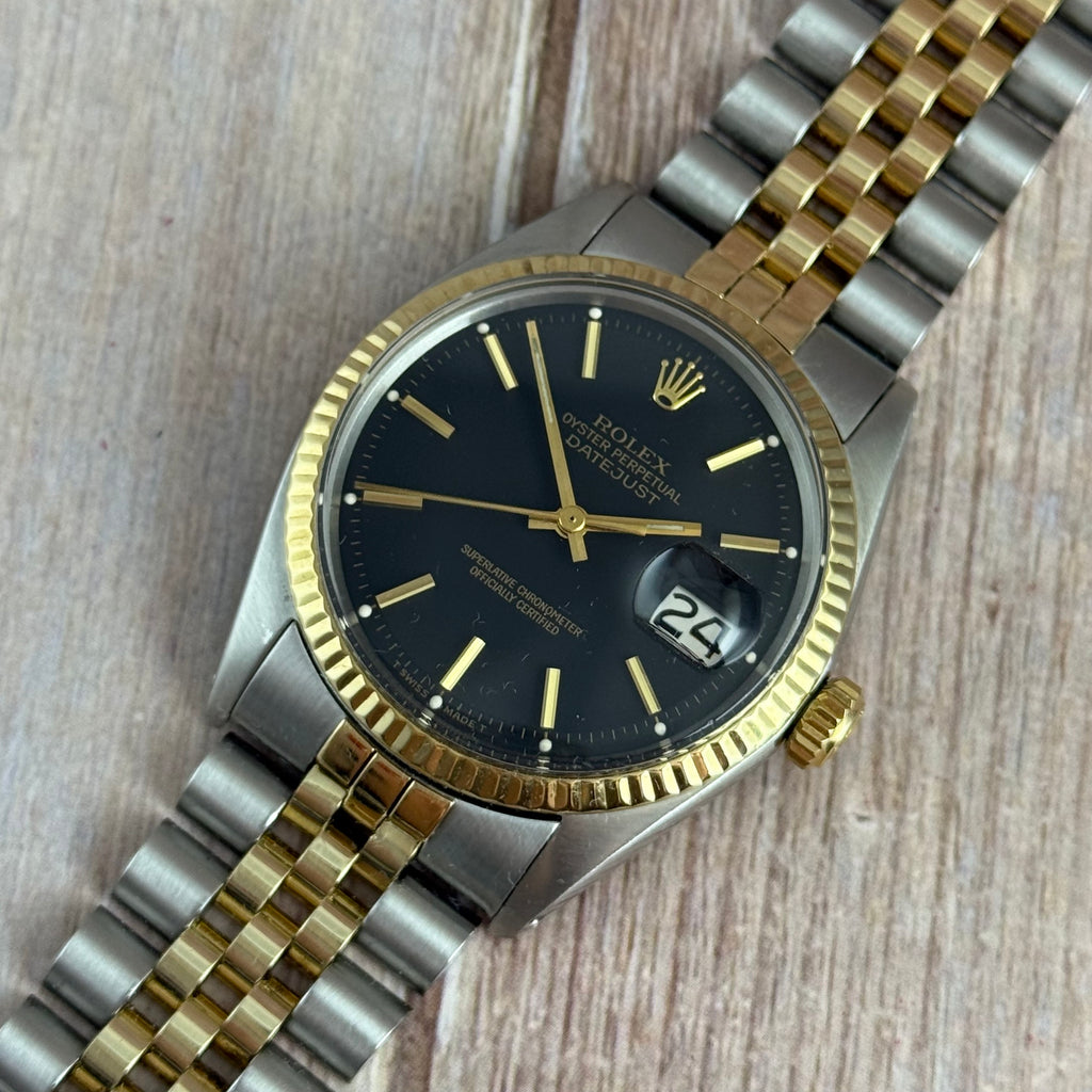1972 Rolex Datejust 36 18k Gold & Steel 1601 Men’s Wrist Watch Vintage Boxed