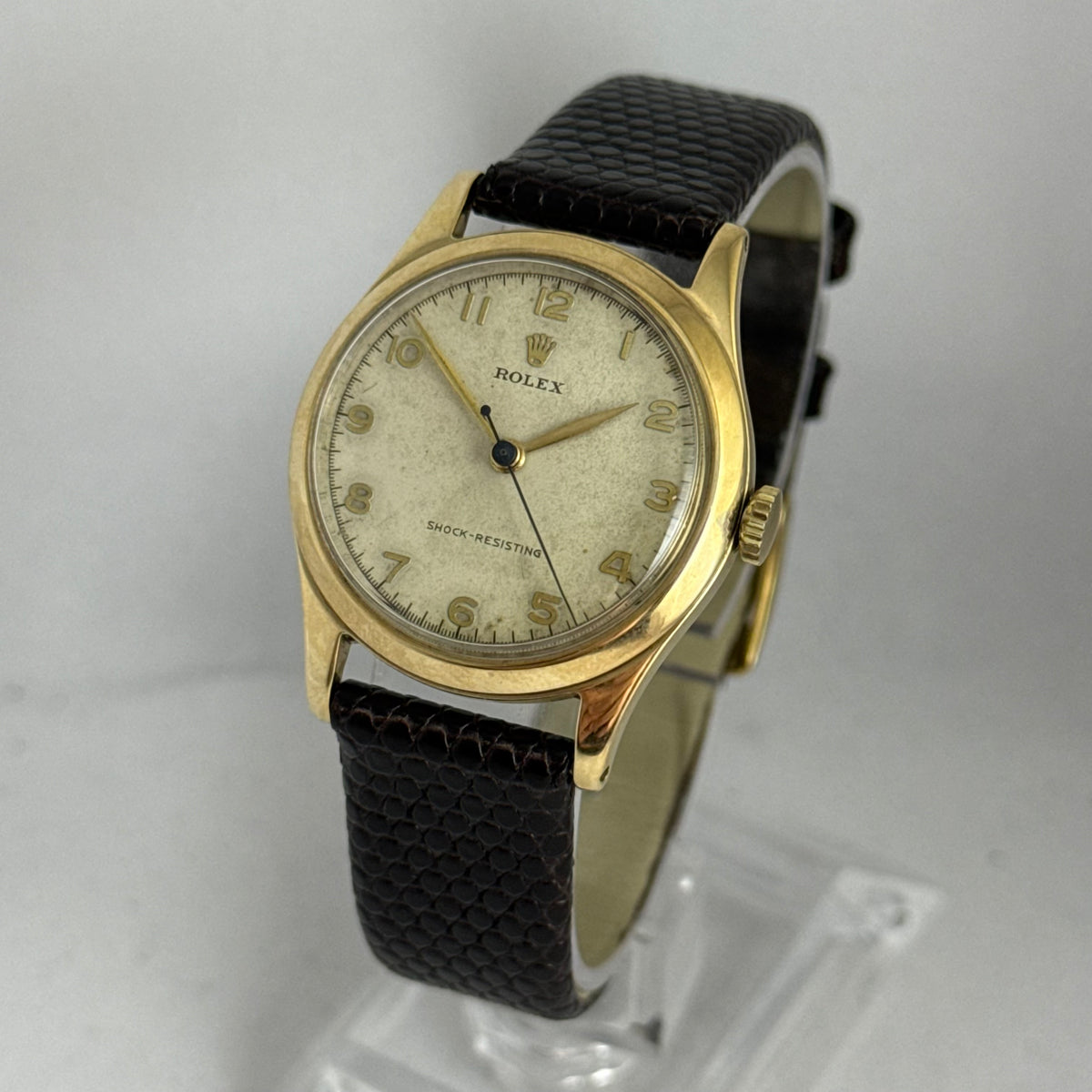 1947 Rolex 9ct gold men’s Manual wind wrist watch 30mm Arabic dial