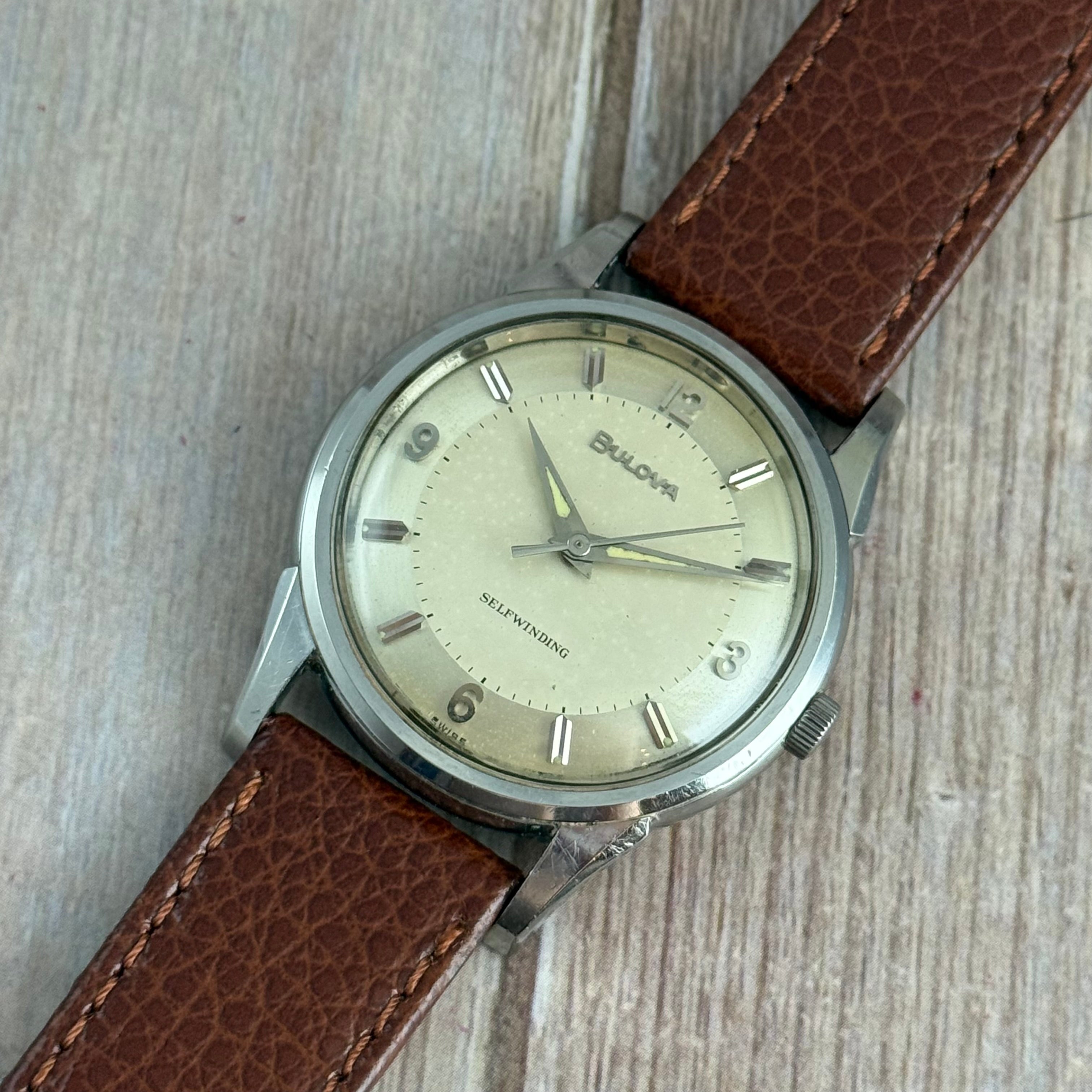 1963 BULOVA ‘Jet Clipper’ men's automatic watch 11AFAC Two-tone dial vintage