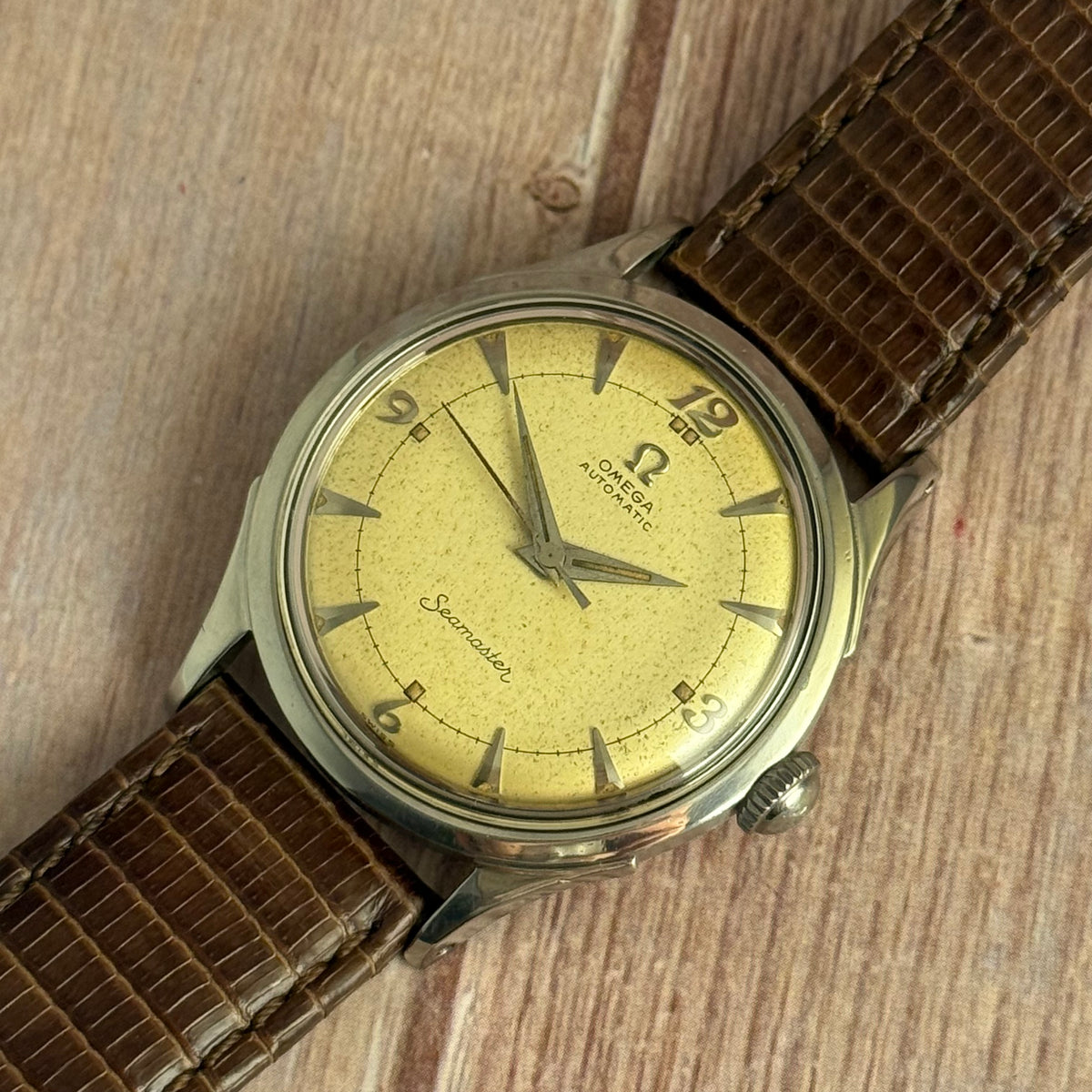 1952 Omega Seamaster ‘bumper’ automatic breguet dial men’s wrist watch