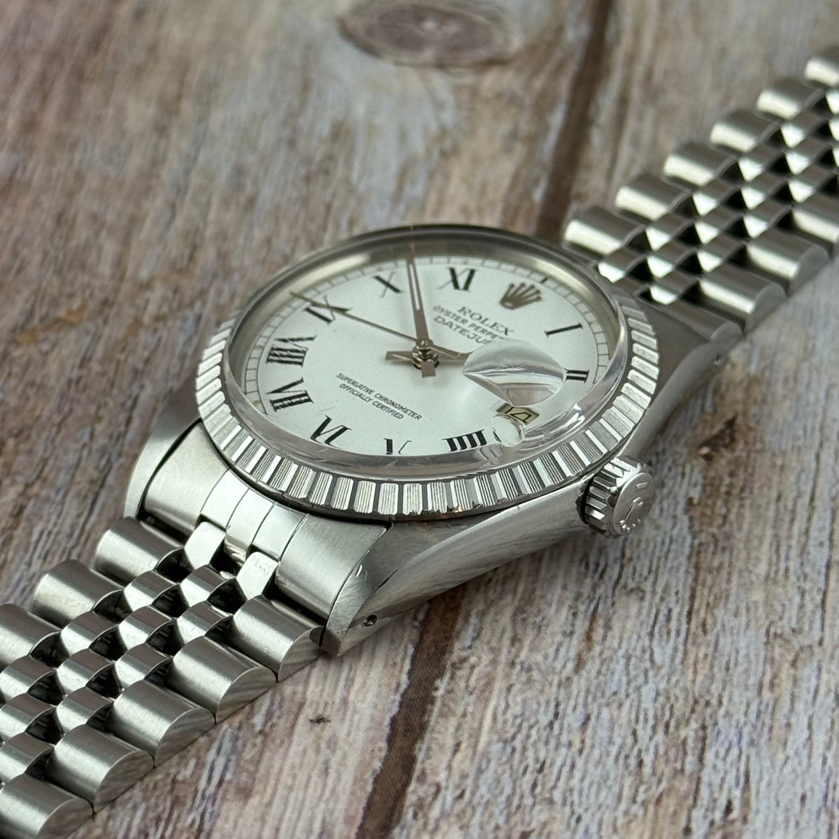 1986 Rolex Datejust 36 silver “Buckley” dial steel men’s watch MINT CONDITION