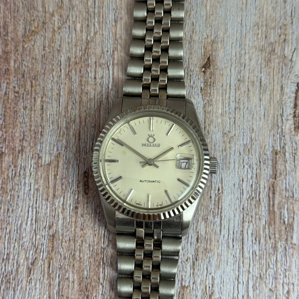 1970s Milus ‘datejust’ style men’s automatic Swiss wrist watch