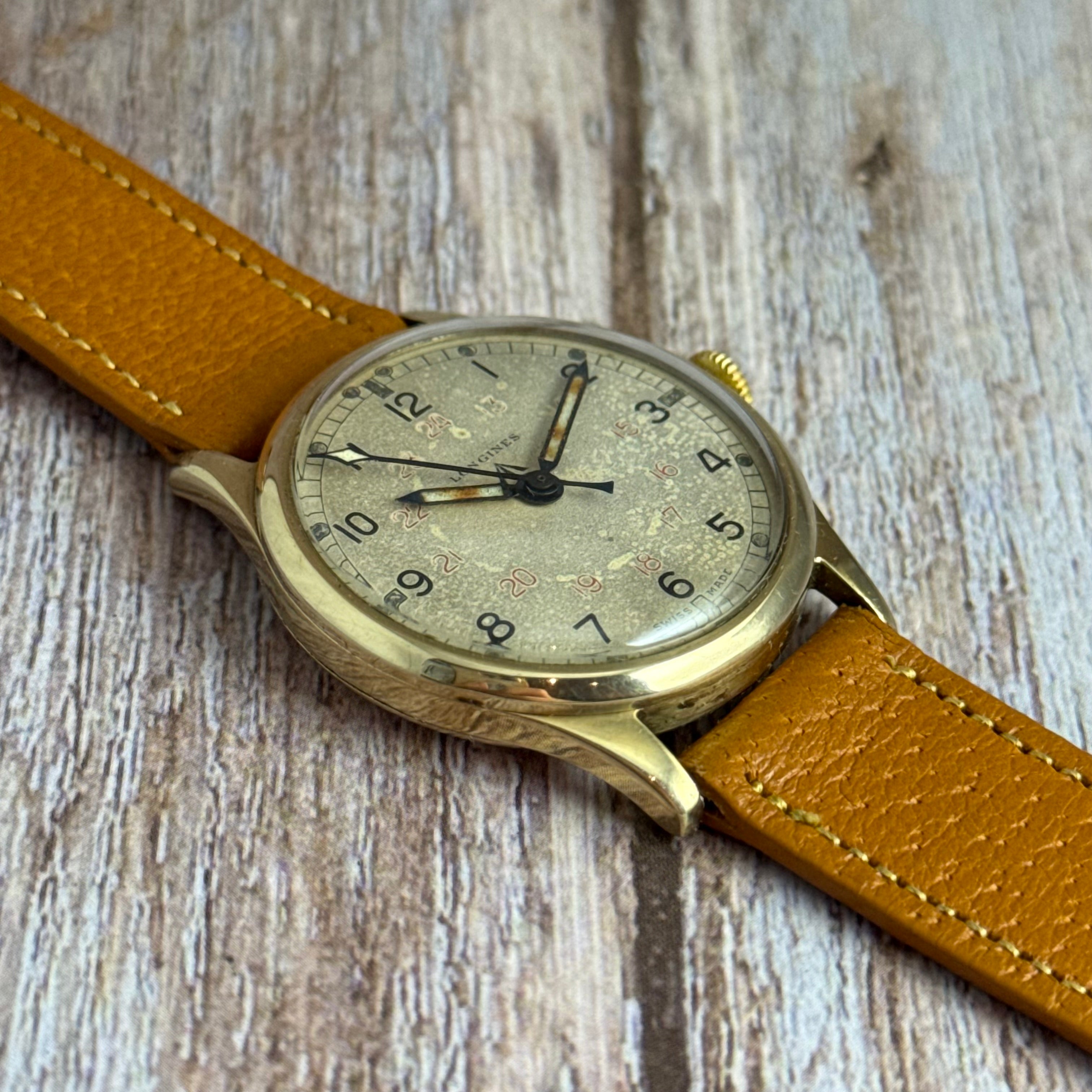 WW2 Longines C.O.S.D ‘gold Unicorn’ Men’s Military Issue Wrist Watch 34mm 9ct gold