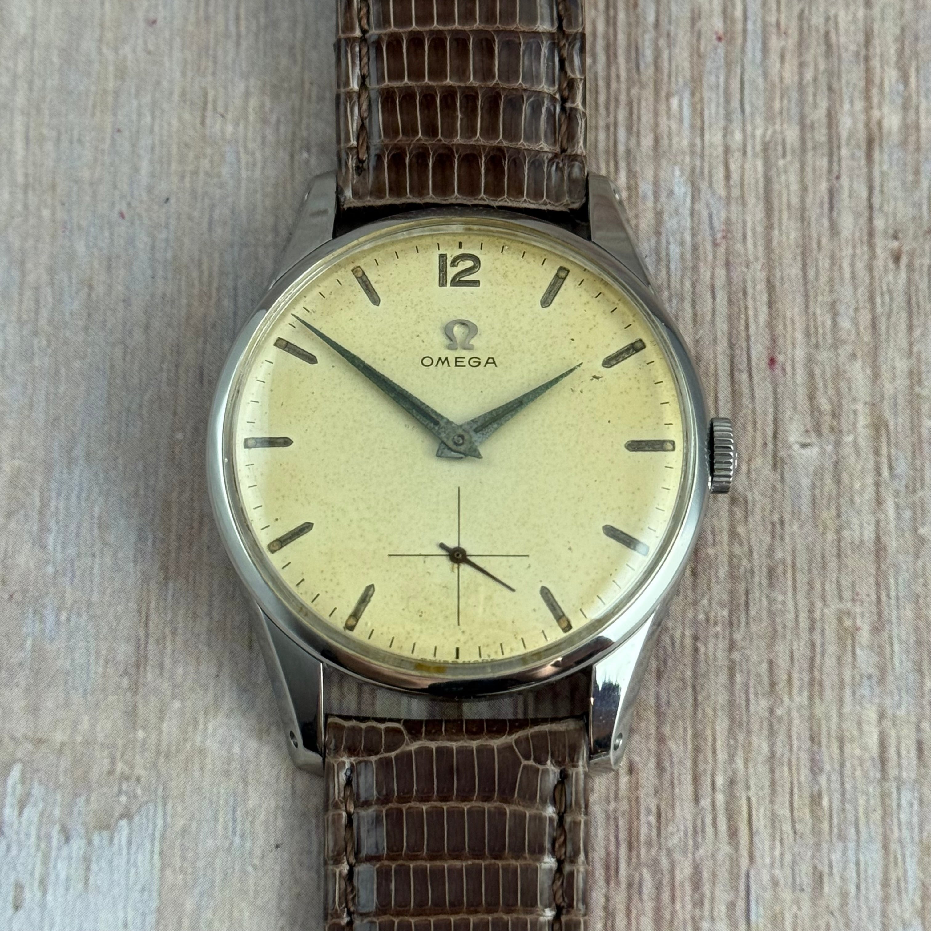 1954 Omega gentlemen’s ‘jumbo’ manual wind wrist watch steel (2800-1) 36mm