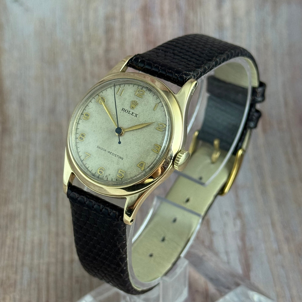 1947 Rolex 9ct gold men’s Manual wind wrist watch 30mm Arabic dial