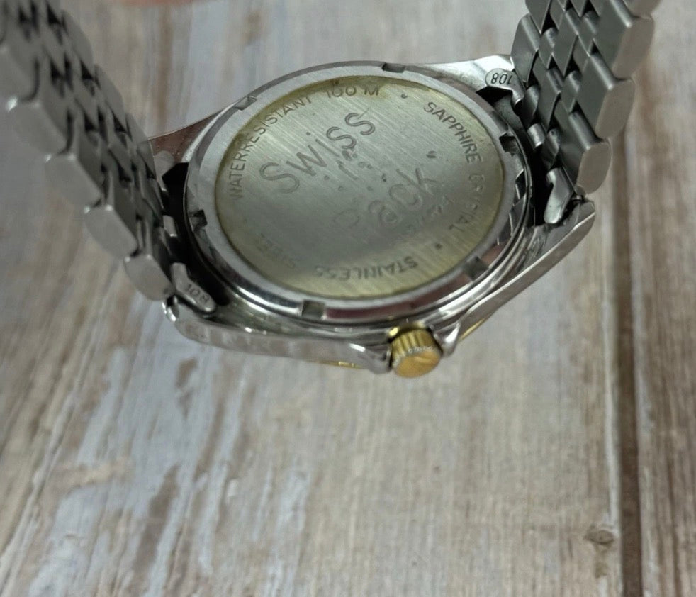 Vintage Tissot PR 100 Men’s Gold & Steel Wrist Watch 35mm Mens MINT