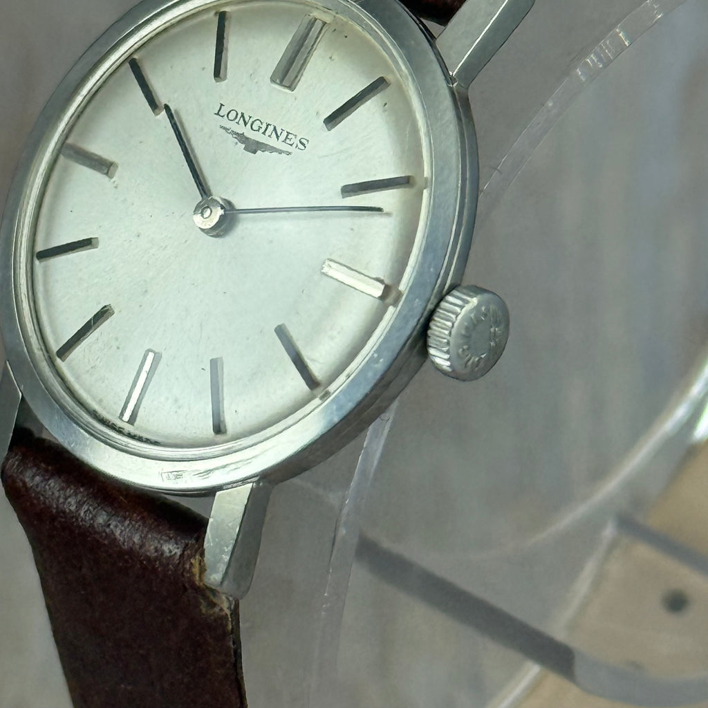 Vintage Longines ladies manual wind Swiss wrist watch steel 24mm