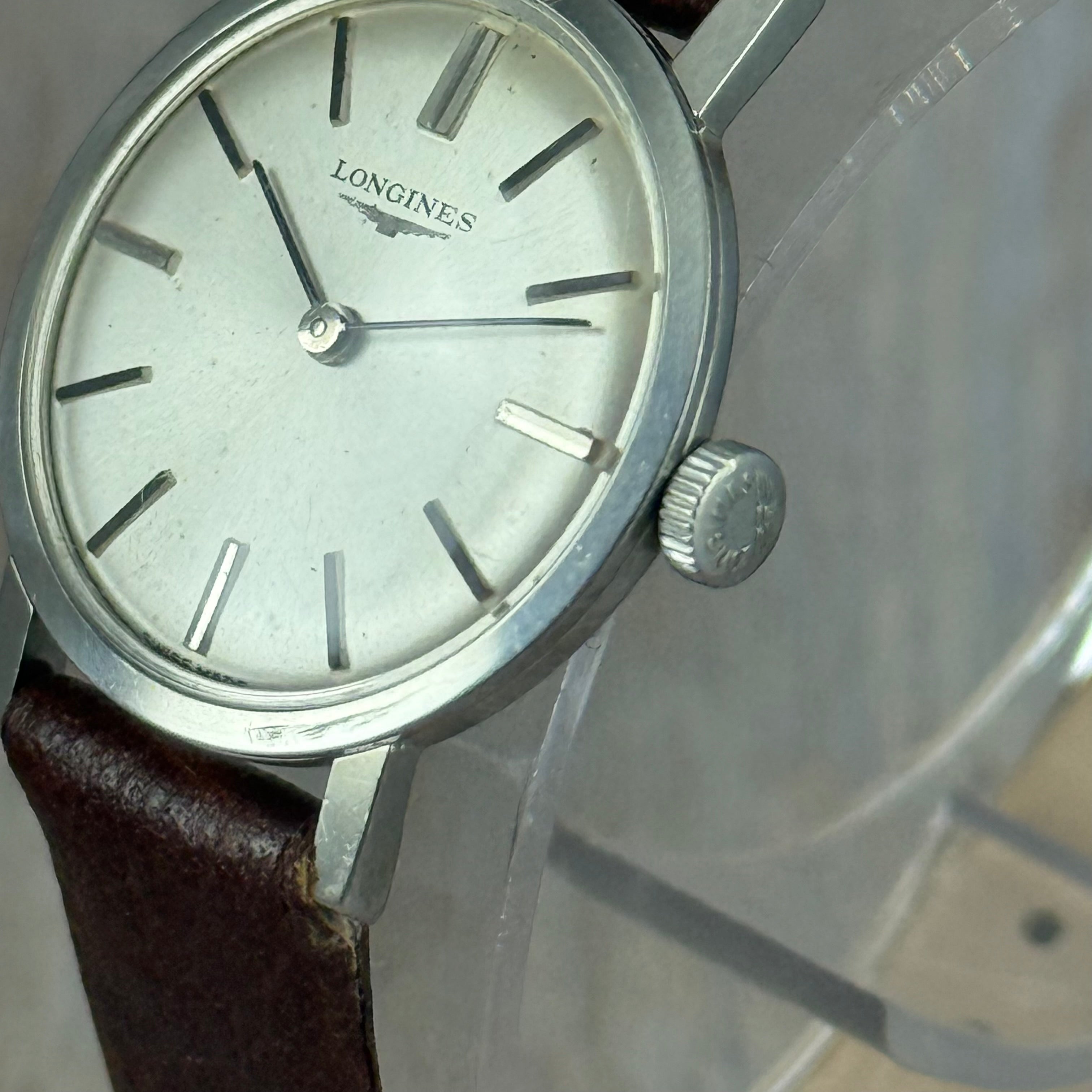 Vintage Longines ladies manual wind Swiss wrist watch steel 24mm