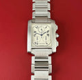 Cartier Tank Francaise Chronoflex Quartz Mens Wrist Watch 29mm Ref.2303 With box and two strap options