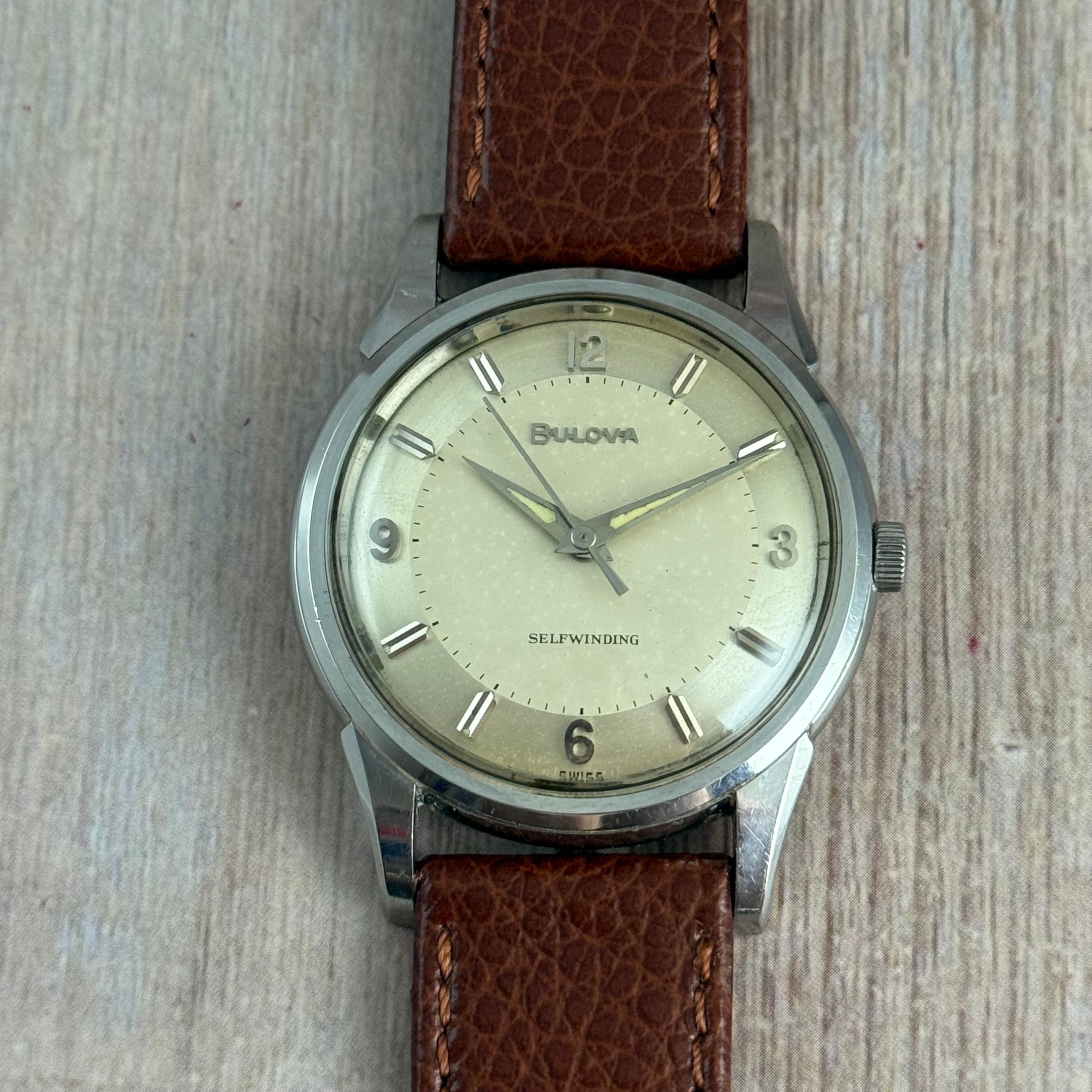 1963 BULOVA ‘Jet Clipper’ men's automatic watch 11AFAC Two-tone dial vintage
