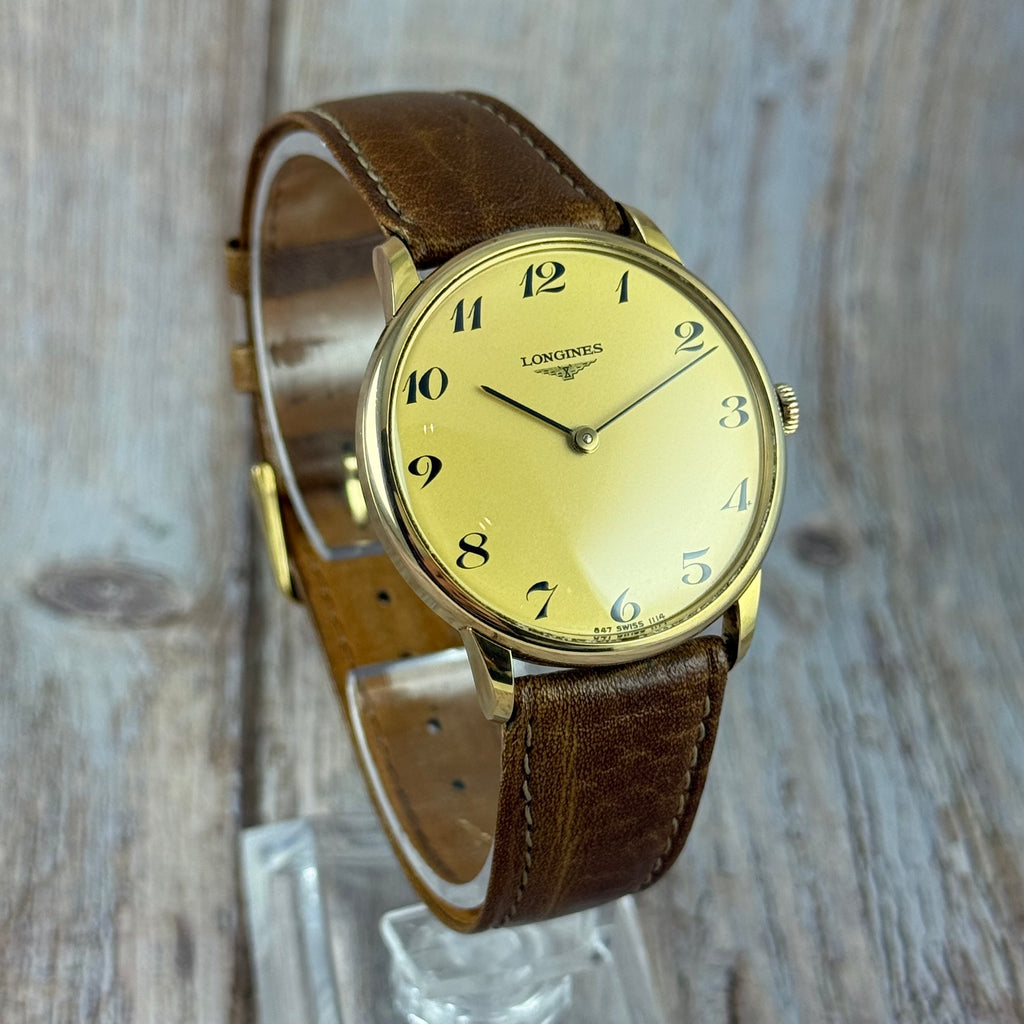 Vintage Longines Breguet Dial Men’s Manual Wind Watch 34mm Gold Plated Working