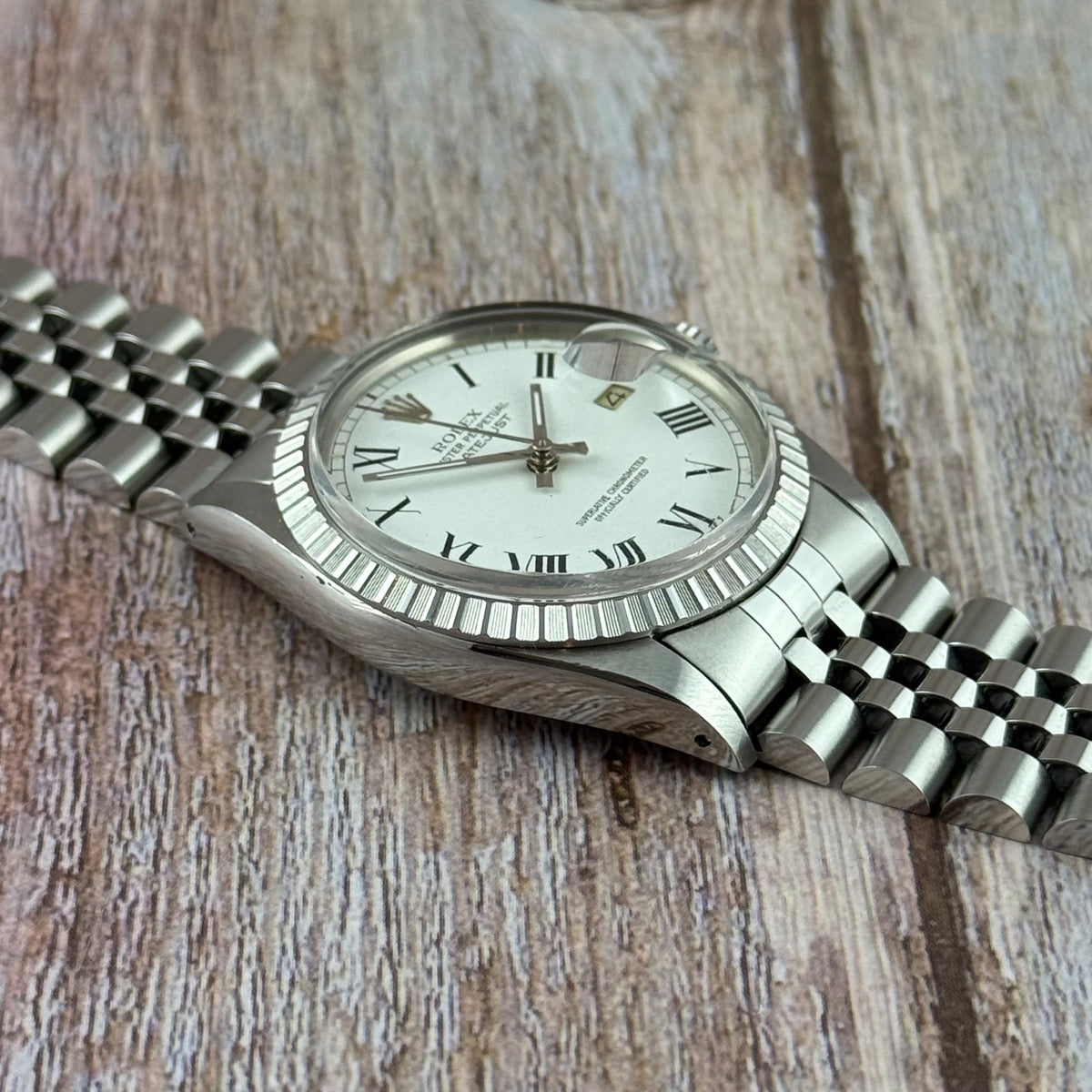 1986 Rolex Datejust 36 silver “Buckley” dial steel men’s watch MINT CONDITION