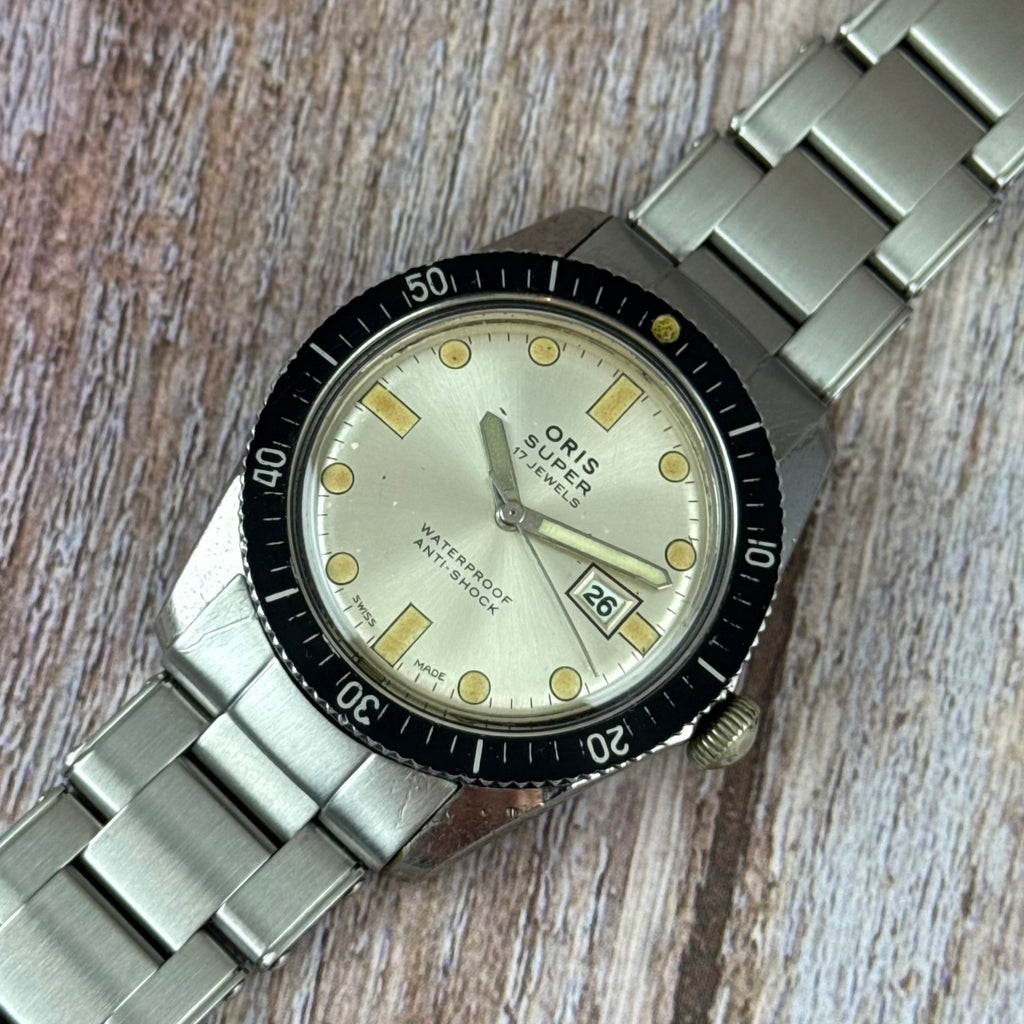 1960s Oris Super “sixty five” silver dial men’s divers watch boxed