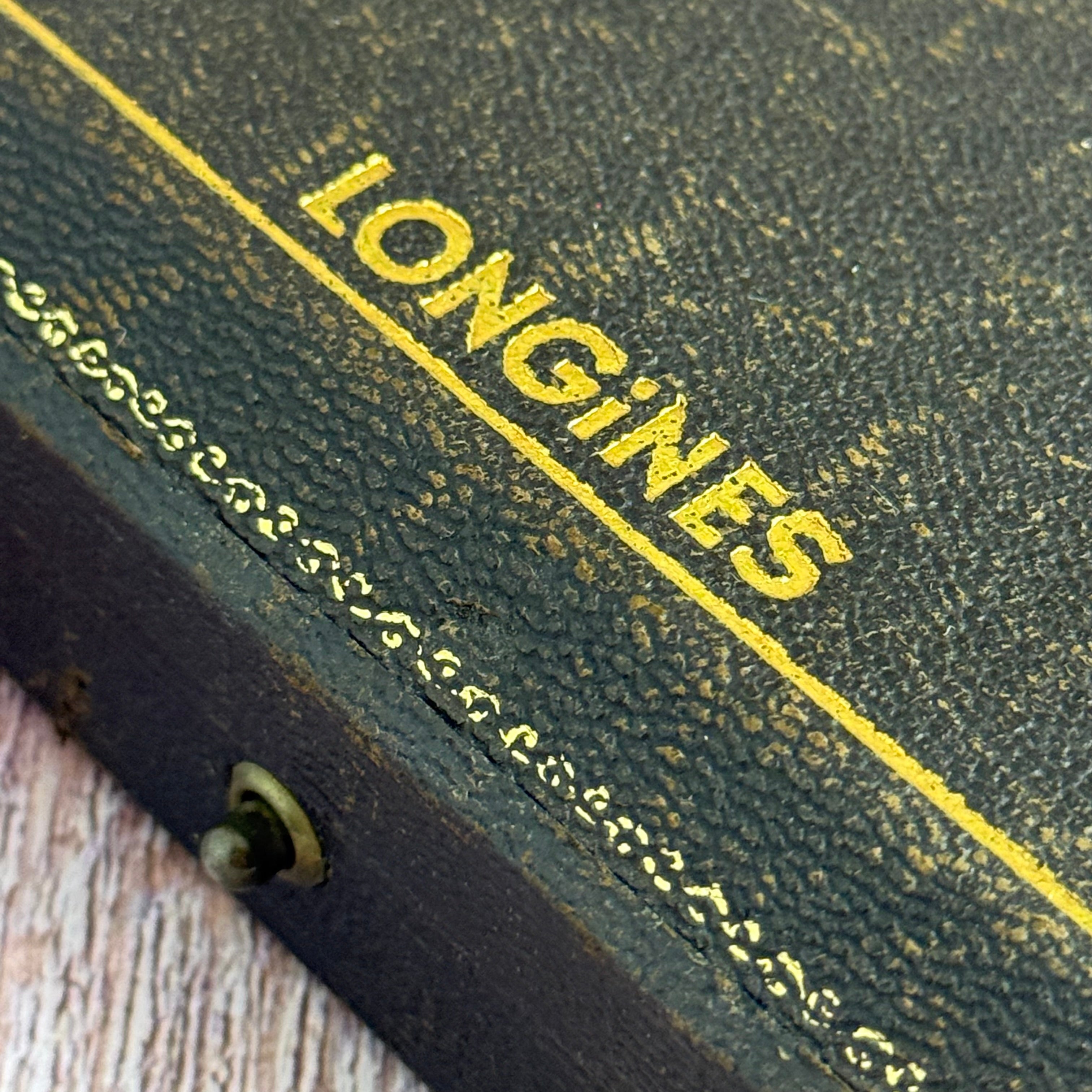 9ct gold Longines gentlemen’s manual wind wrist watch 1950s boxed