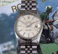 1980 Rolex Datejust 36 16014 Linen Dial 18ct Gold Bezel Full Set