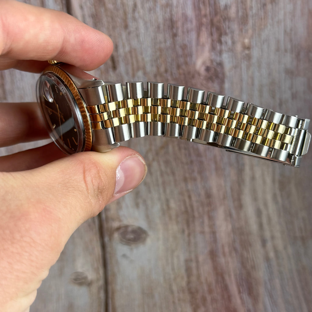1972 Rolex Datejust 36 18k Gold & Steel 1601 Men’s Wrist Watch Vintage Boxed