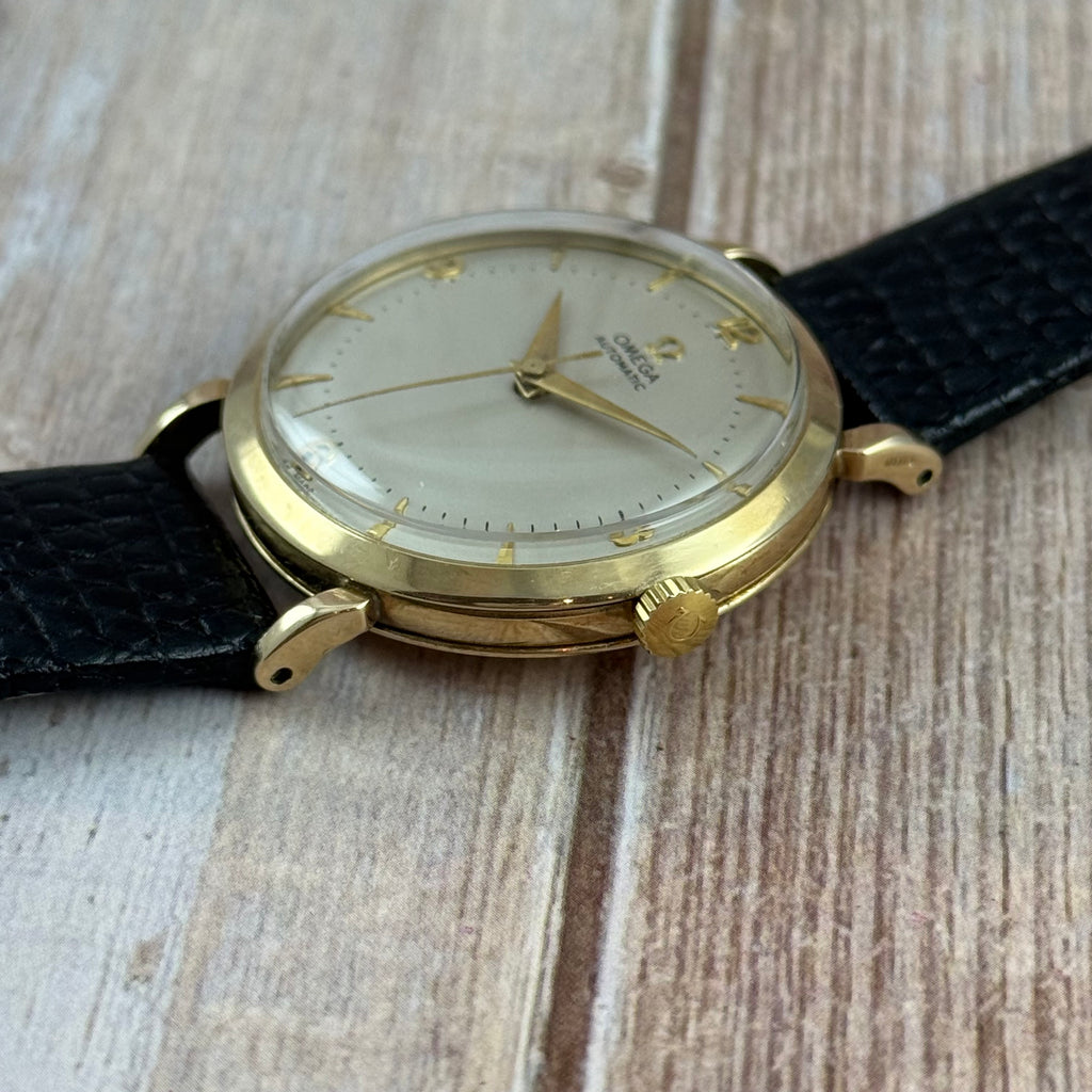 1957 9ct omega Automatic Men’s Solid Gold Dress Watch 35mm boc and papers COLLECTORS SET