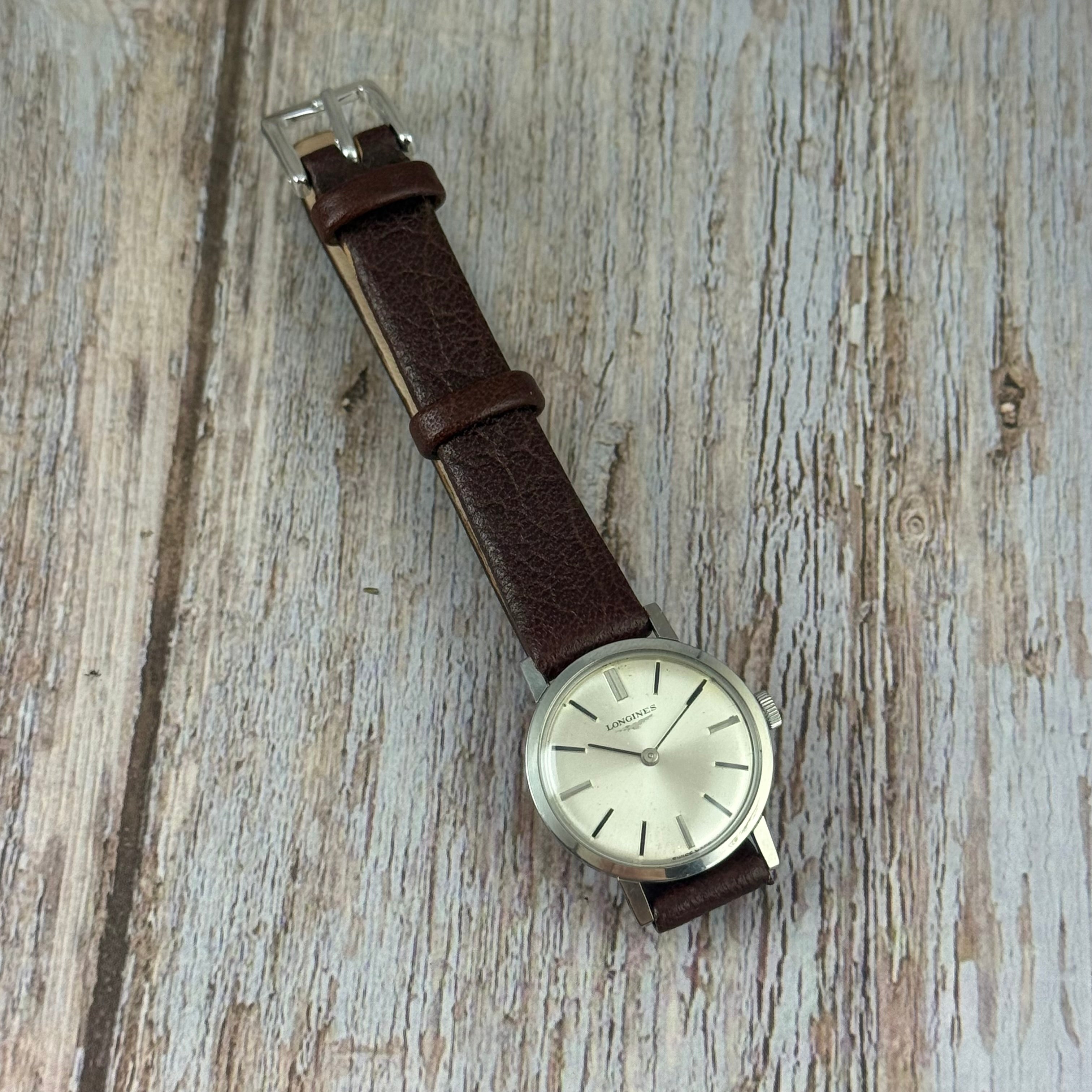 Vintage Longines ladies manual wind Swiss wrist watch steel 24mm