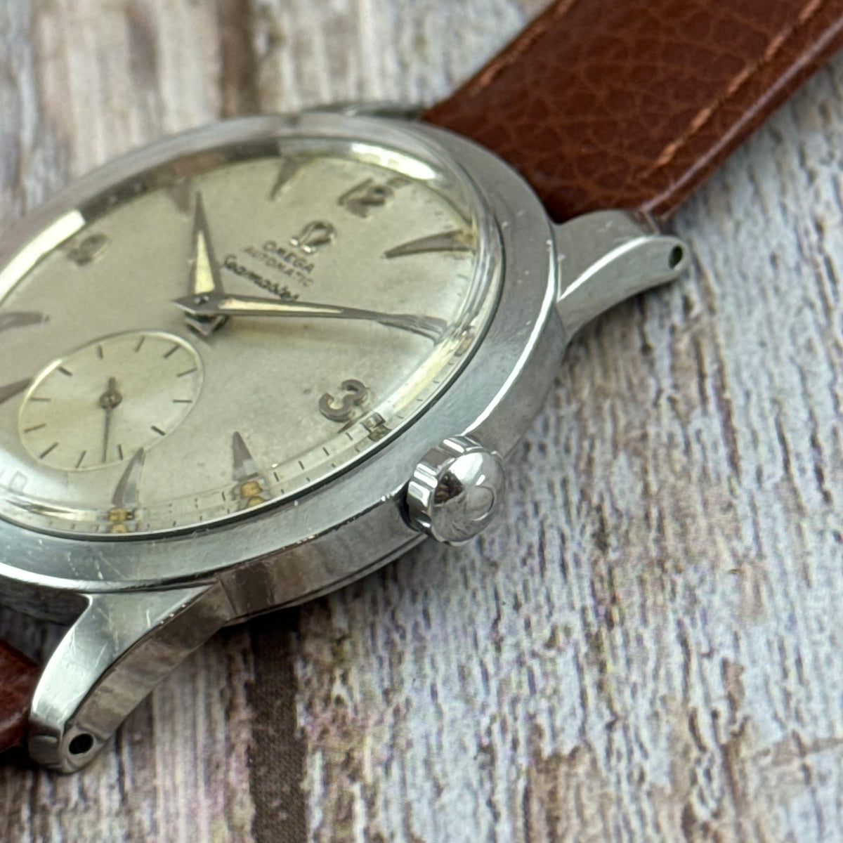 1950 Omega Seamaster automatic ‘bumper’ Arabic dial steel men’s watch