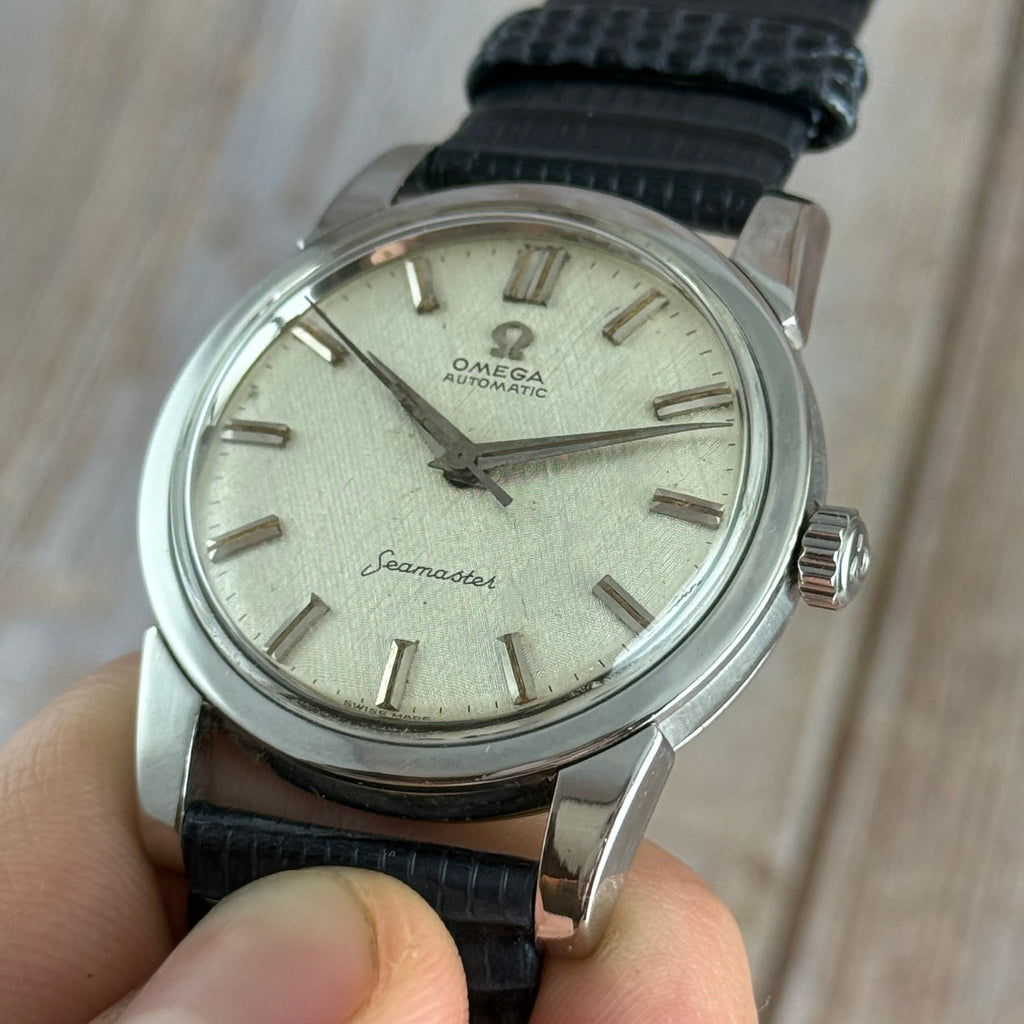 1961 Omega Seamaster Automatic Linen Dial Men’s Steel Watch 14761 1 SC SERVICED