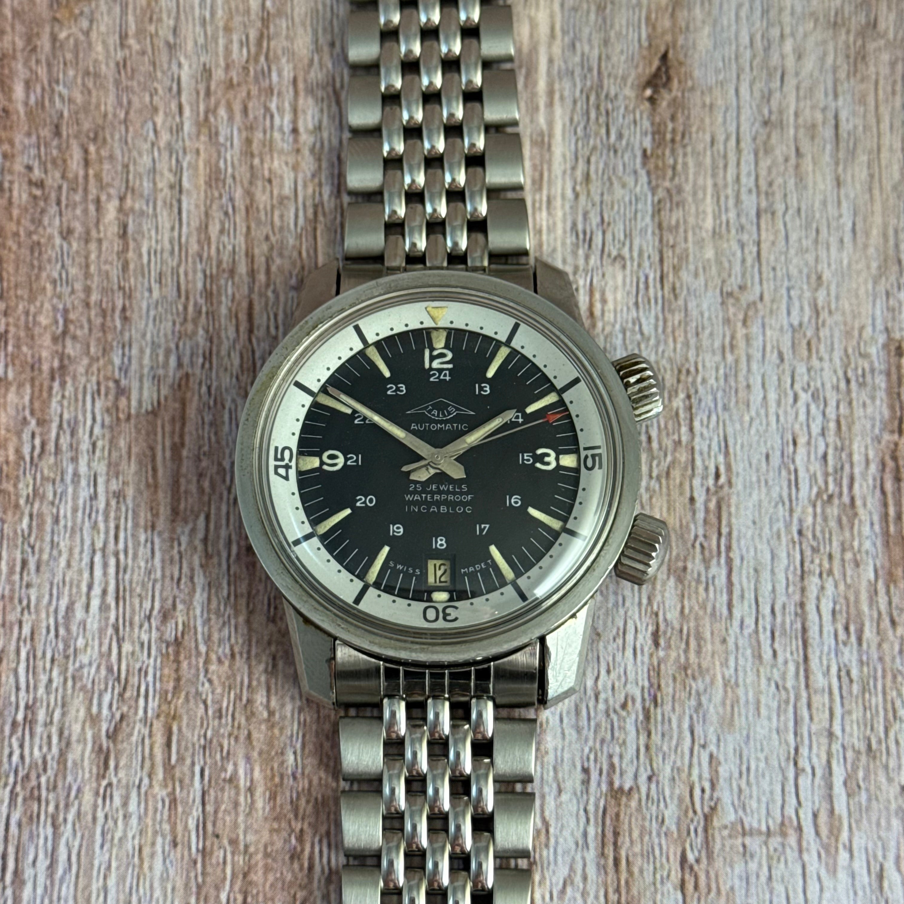 1960s Talis Super compressor men’s deep sea automatic divers watch 37mm
