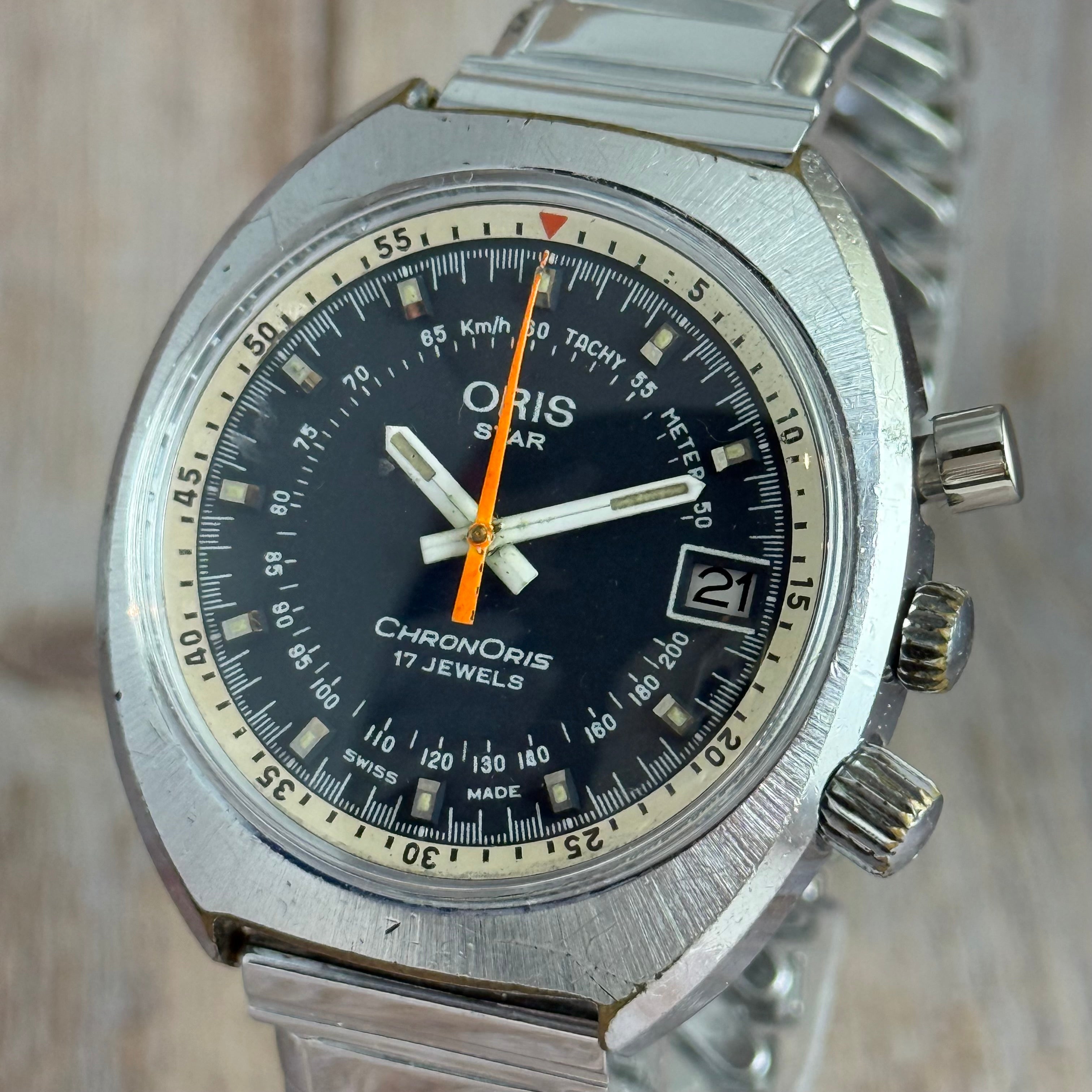 Vintage Oris Star ChronOris Manual Wind Men’s Watch Cal.725 38mm 1970s working
