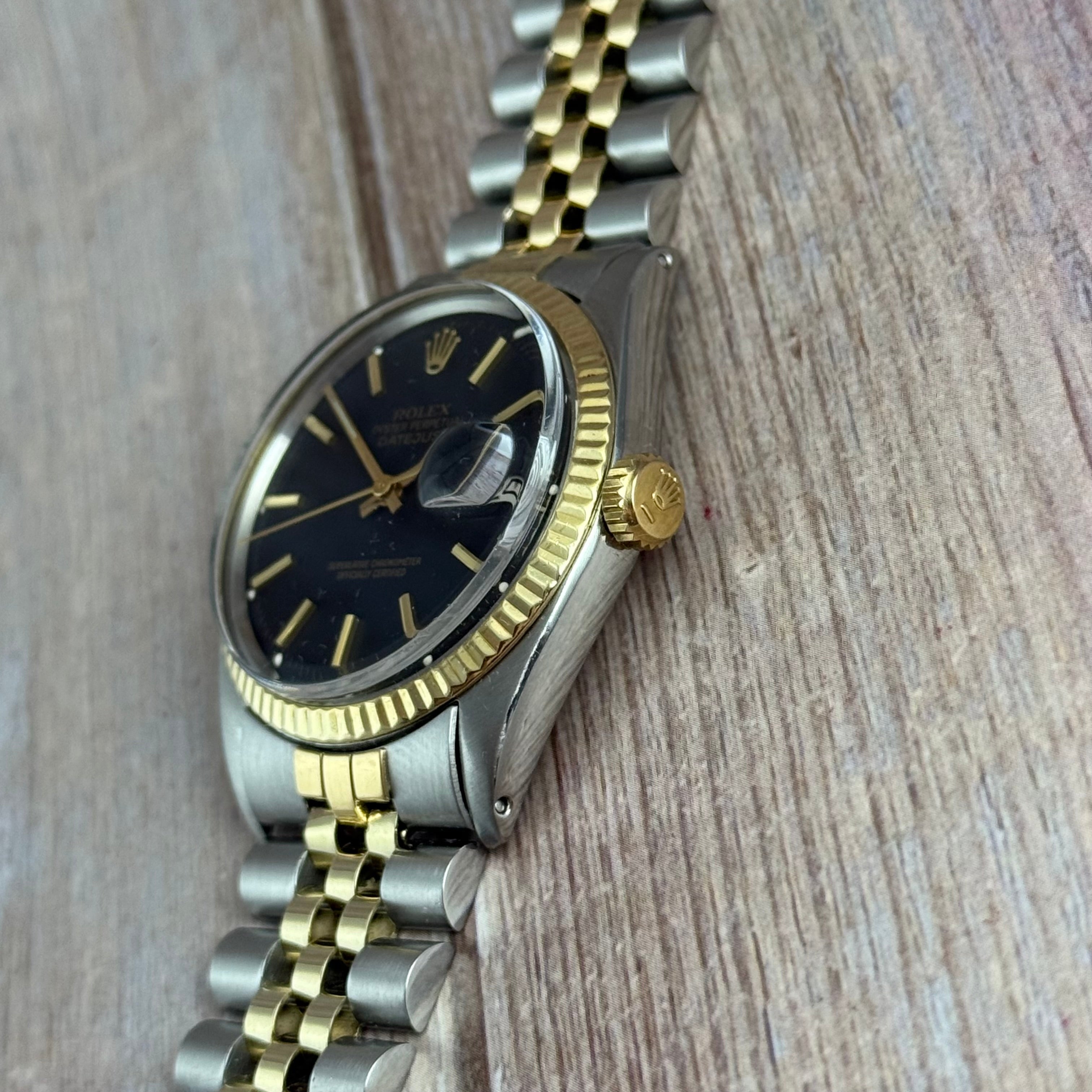 1972 Rolex Datejust 36 18k Gold & Steel 1601 Men’s Wrist Watch Vintage Boxed