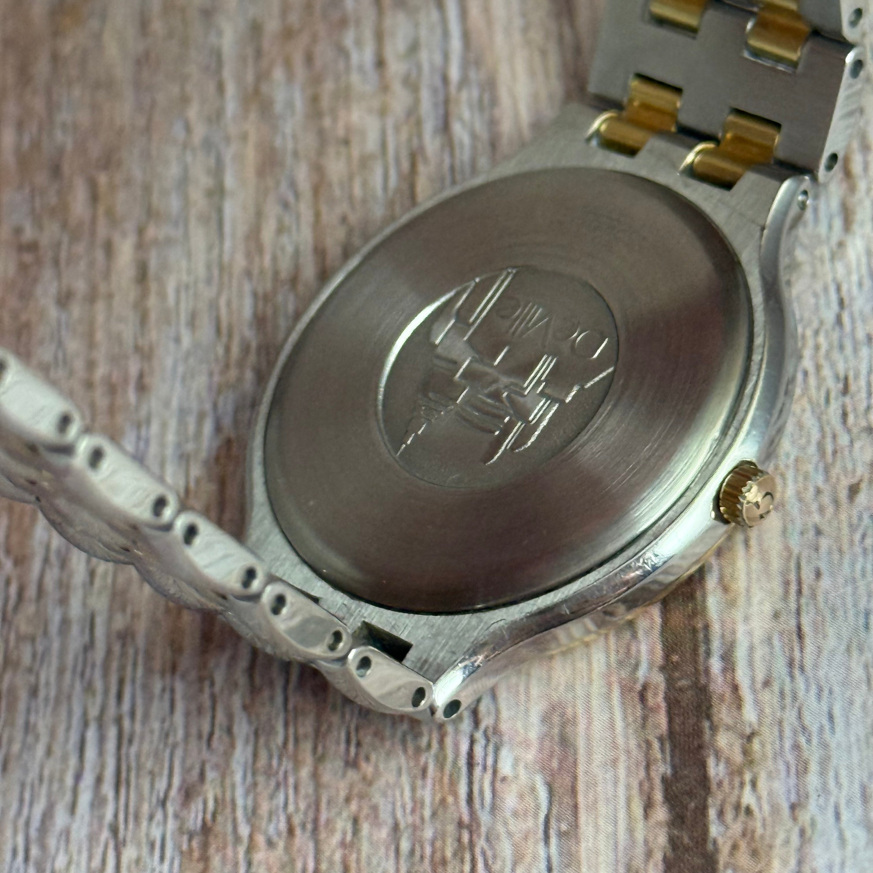 18ct Gold Omega De Ville Gents Dress Watch Quartz Two-tone Steel & Gold
