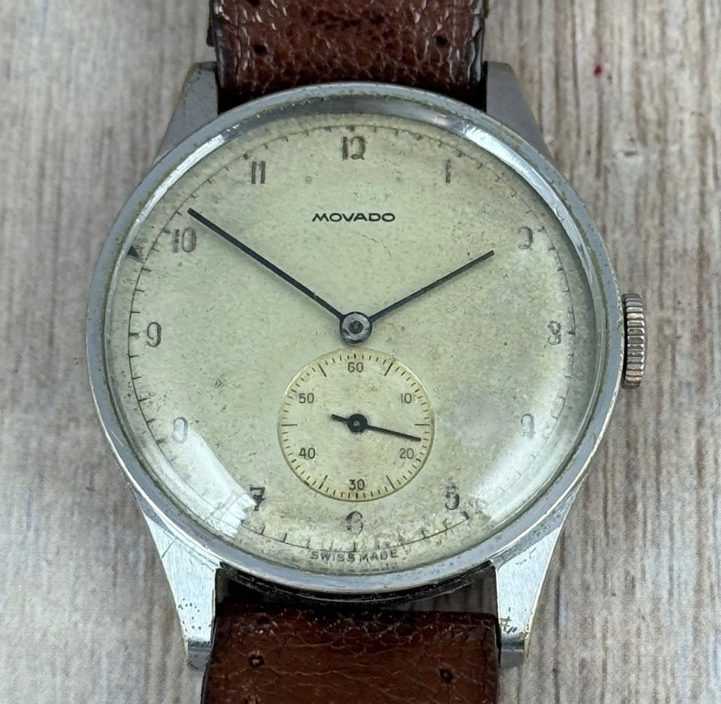 1940s Movado ‘jumbo’ Men’s Manual Wind Steel Wrist Watch 36mm SERVICED ref.32747
