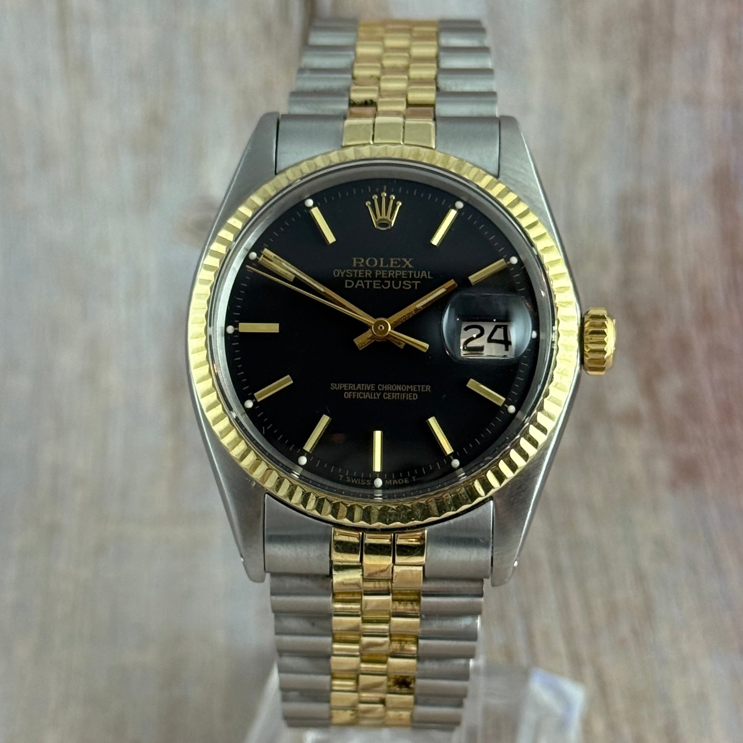 1972 Rolex Datejust 36 18k Gold & Steel 1601 Men’s Wrist Watch Vintage Boxed