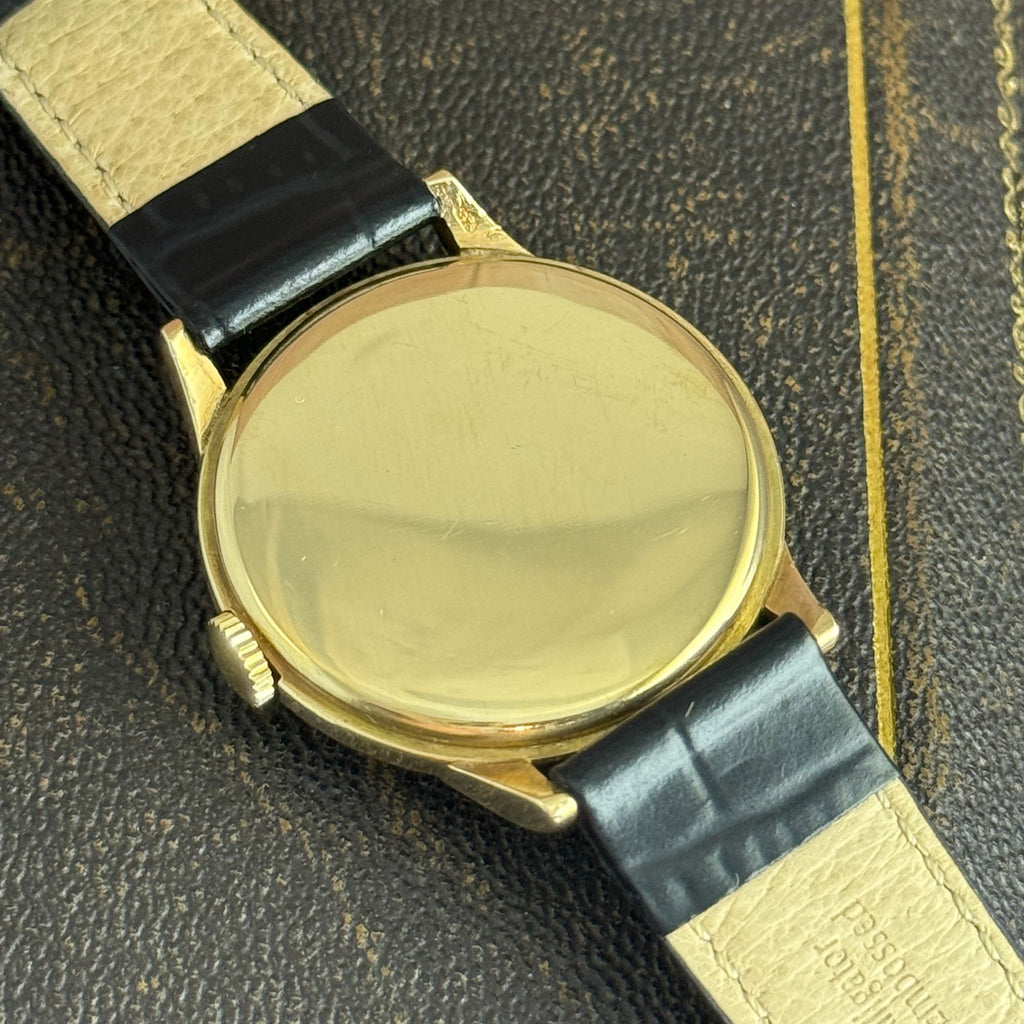 9ct gold Longines gentlemen’s manual wind wrist watch 1950s boxed