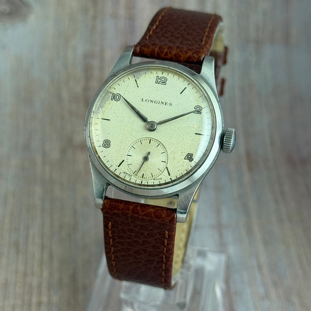 1950s Longines Arabic Dial Men’s Manual Wind Sub Dial Watch 31mm