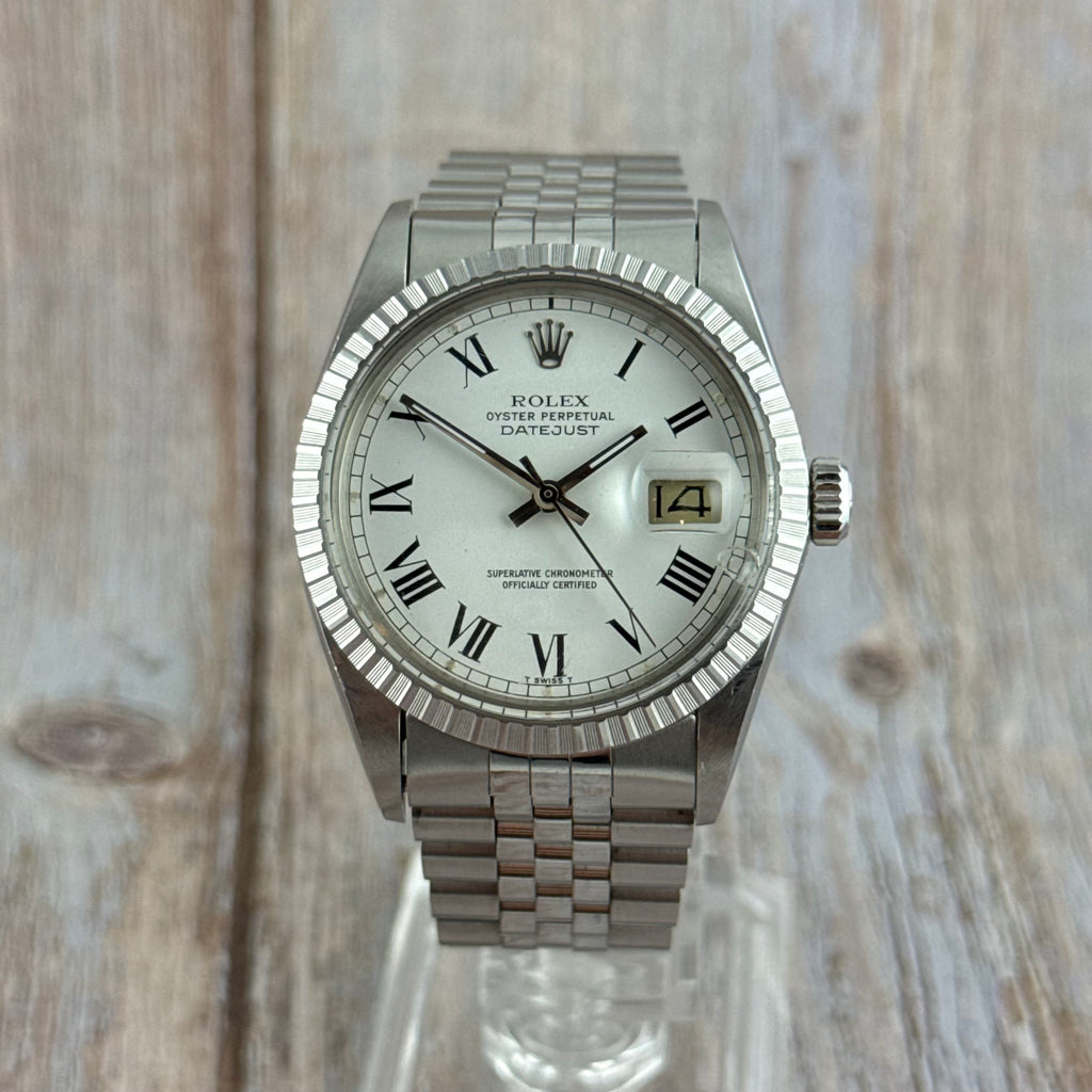 1986 Rolex Datejust 36 silver “Buckley” dial steel men’s watch MINT CONDITION