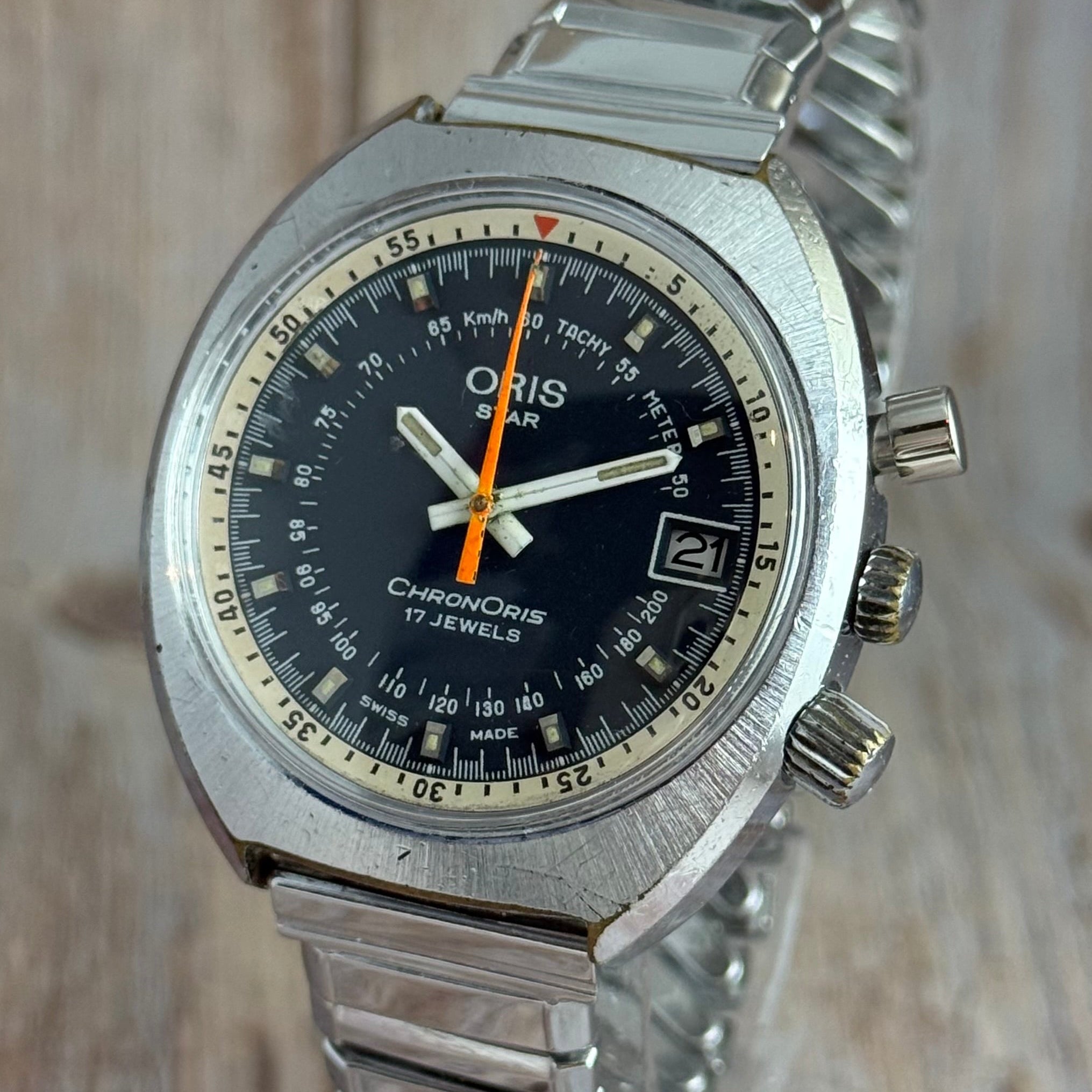 Vintage Oris Star ChronOris Manual Wind Men’s Watch Cal.725 38mm 1970s working