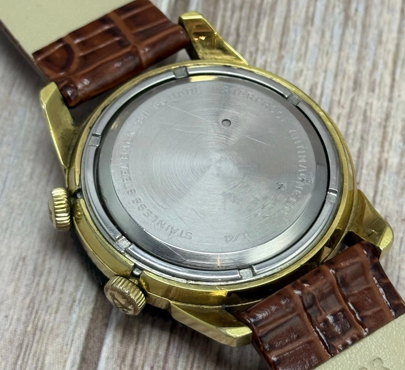 Vintage Angelus Datalarm Manual Wind Men’s World Time Watch 24hr  Bezel 35mm
