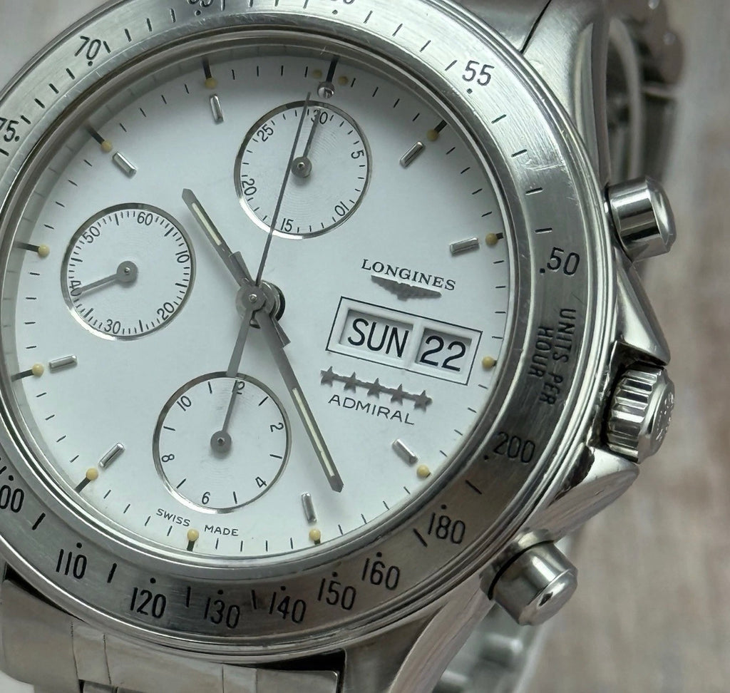 1998 Longines Admiral Automatic Chronograph Men’s Steel Watch 40mm Boxed
