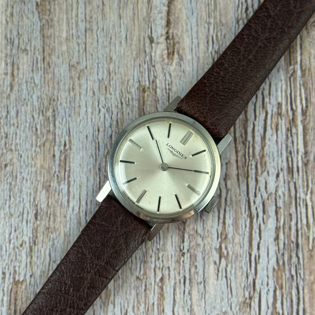 Vintage Longines ladies manual wind Swiss wrist watch steel 24mm