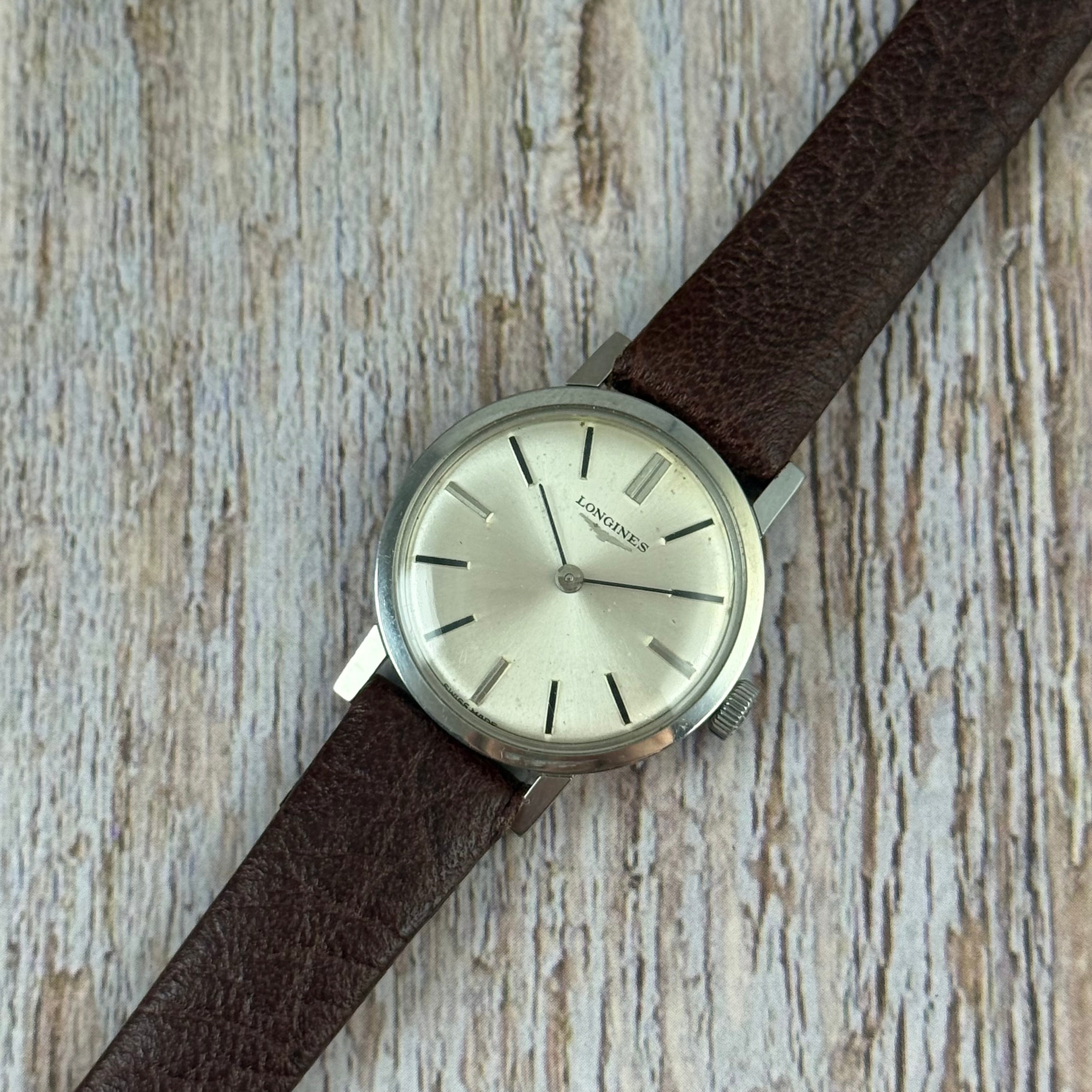 Vintage Longines ladies manual wind Swiss wrist watch steel 24mm
