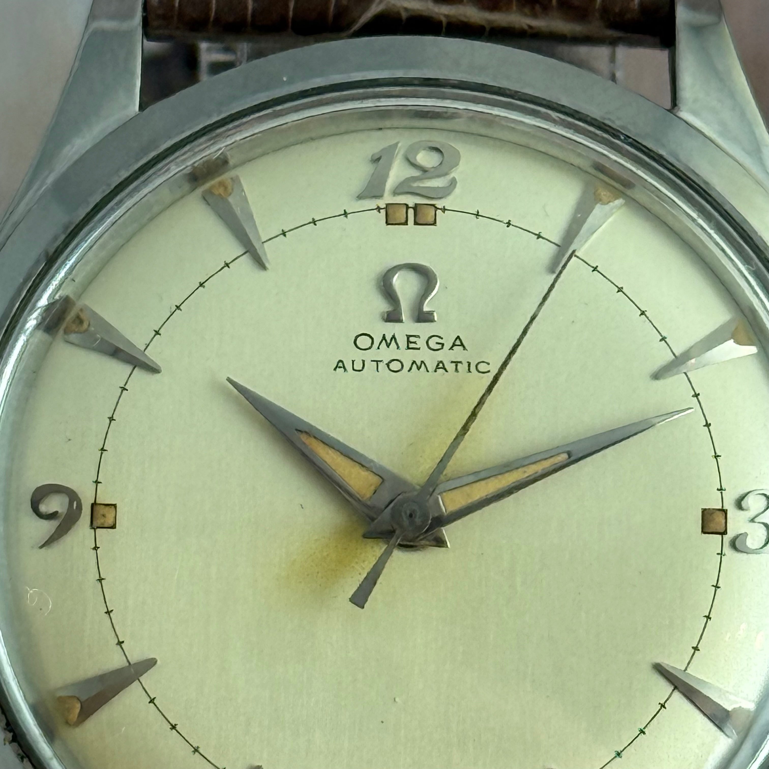 1950 Omega bumper automatic men’s Breguet dial wrist watch 33mm (2635-5)