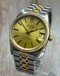 1990s Tudor Prince oysterdate men’s two tone gold & steel wrist watch