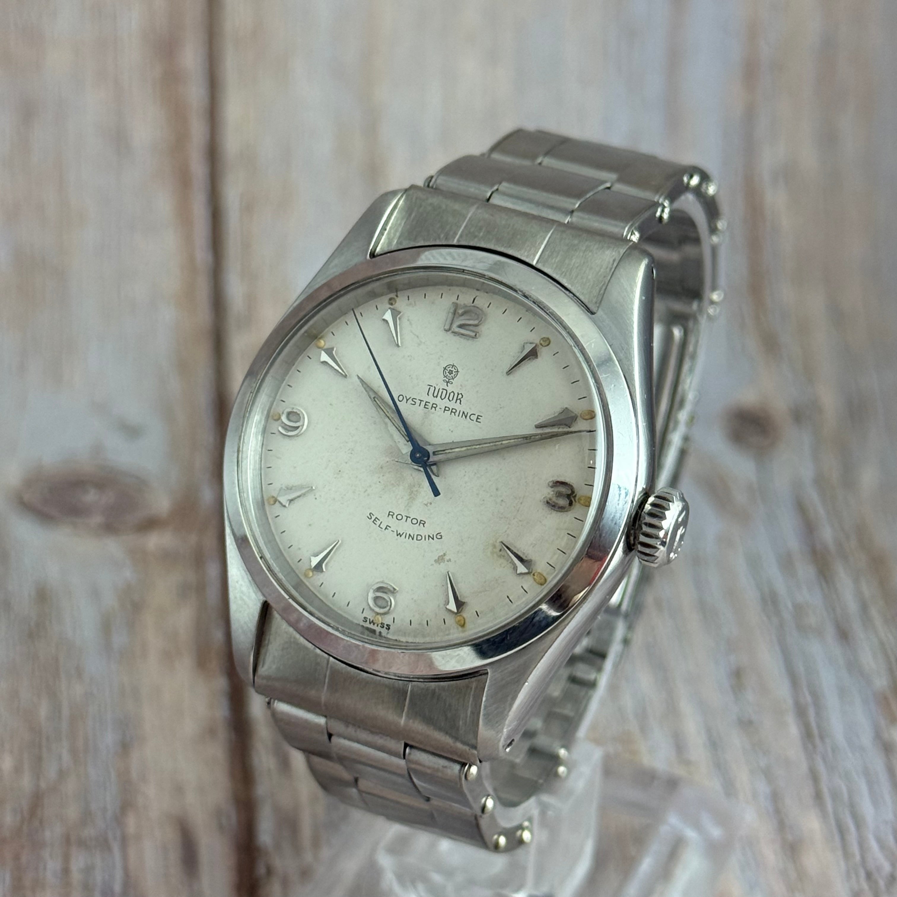 1956 Tudor oyster prince automatic explorer dial gents wrist watch 34mm (7909)