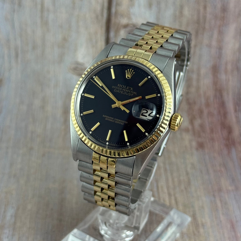 1972 Rolex Datejust 36 18k Gold & Steel 1601 Men’s Wrist Watch Vintage Boxed