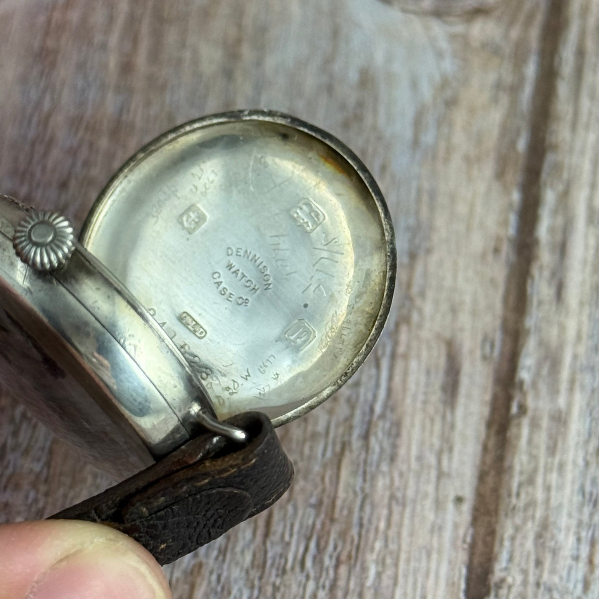 1910s Waltham Officers Trench wrist watch .925 solid silver case military style