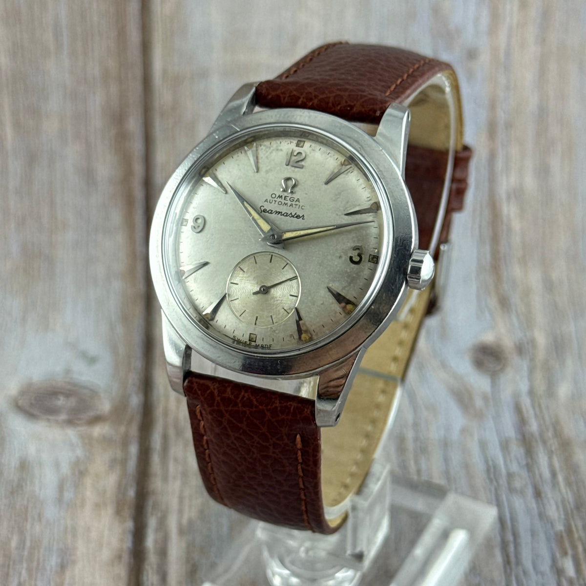 1950 Omega Seamaster automatic ‘bumper’ Arabic dial steel men’s watch